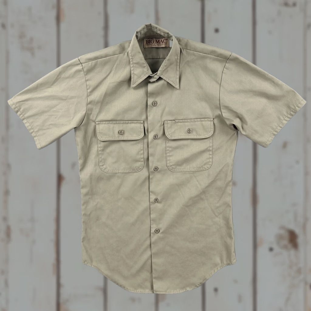 Vintage VINTAGE Big Mac Shirt Button Down Short Sleeve Beige Small Made In USA Work Wear 1970s Size US S / EU 44-46 / 1 - 1 Thumbnail