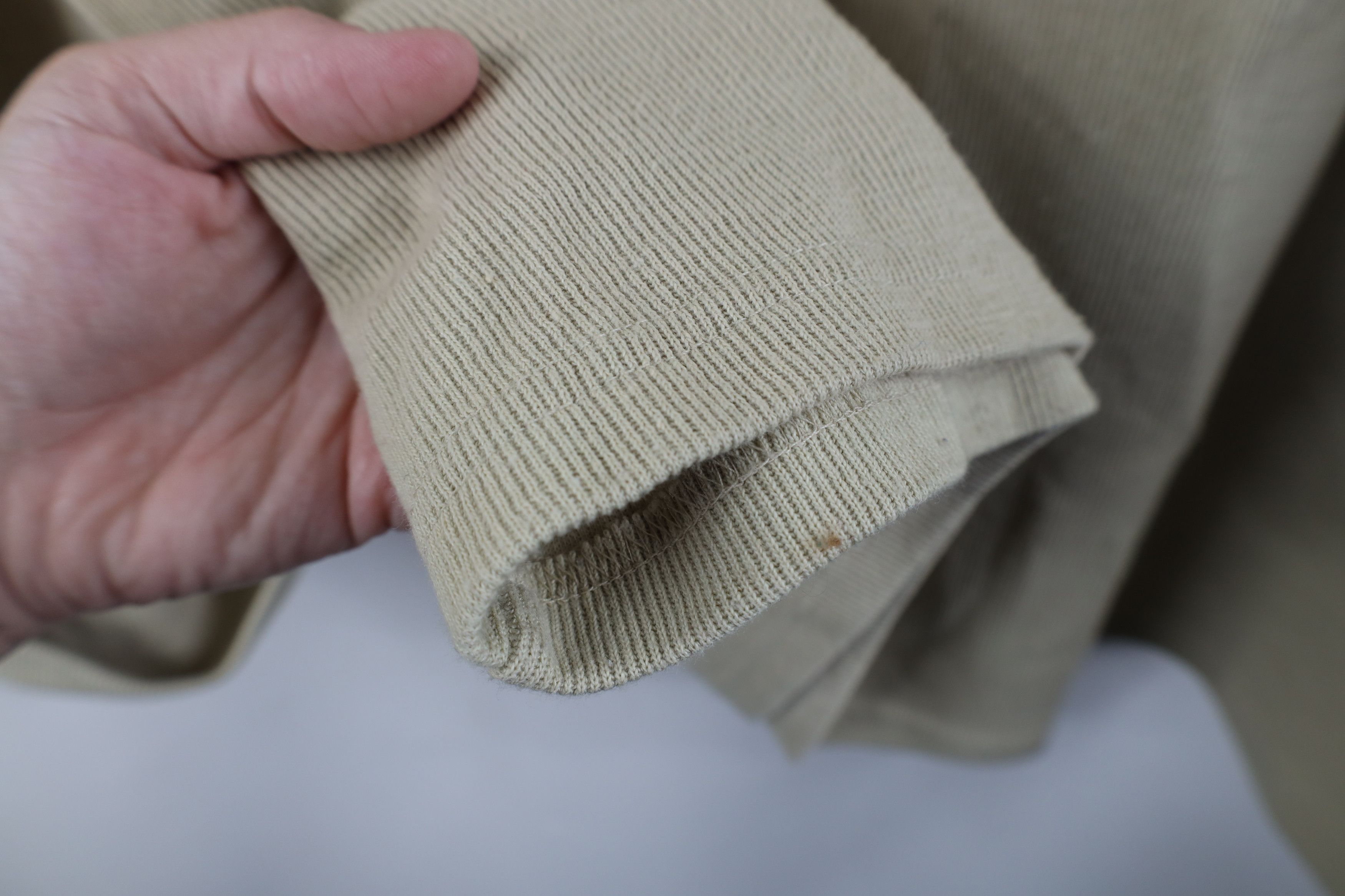 Express × Vintage Vintage 90s Express Ribbed Knit 3/4 Sleeve T-Shirt Beige Size XL / US 12-14 / IT 48-50 - 9 Thumbnail