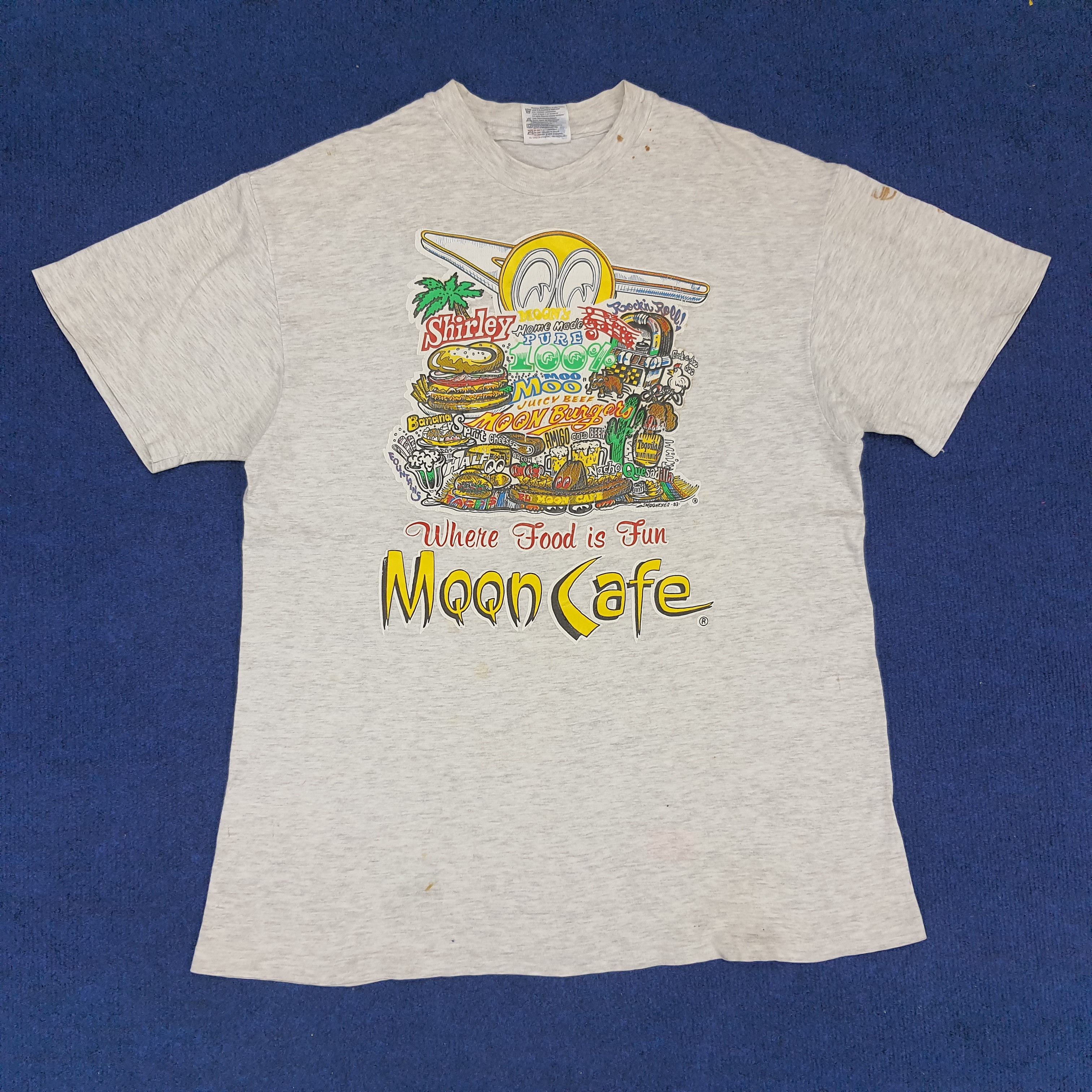 Vintage Vintage Mooneyes '93 Moon Cafe T-shirt Size US M / EU 48-50 / 2 - 1 Thumbnail