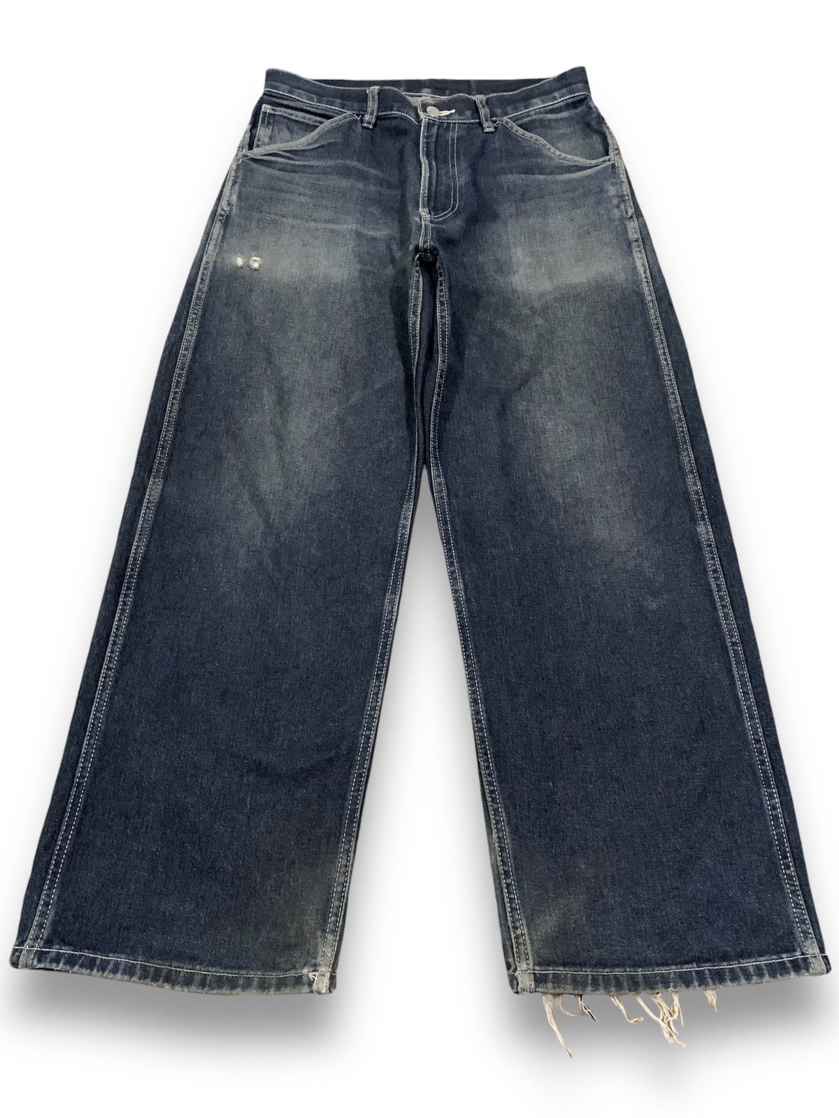 GU × Undercover Vintage Japanese Brand GU Faded Baggy Loose Ripped Jeans Size US 30 / EU 46 - 1 Thumbnail