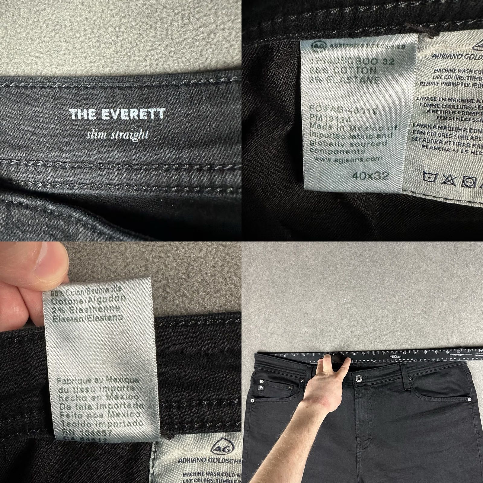 AG Adriano Goldschmied Everett Pants Slim Straight Men 40x26.5
