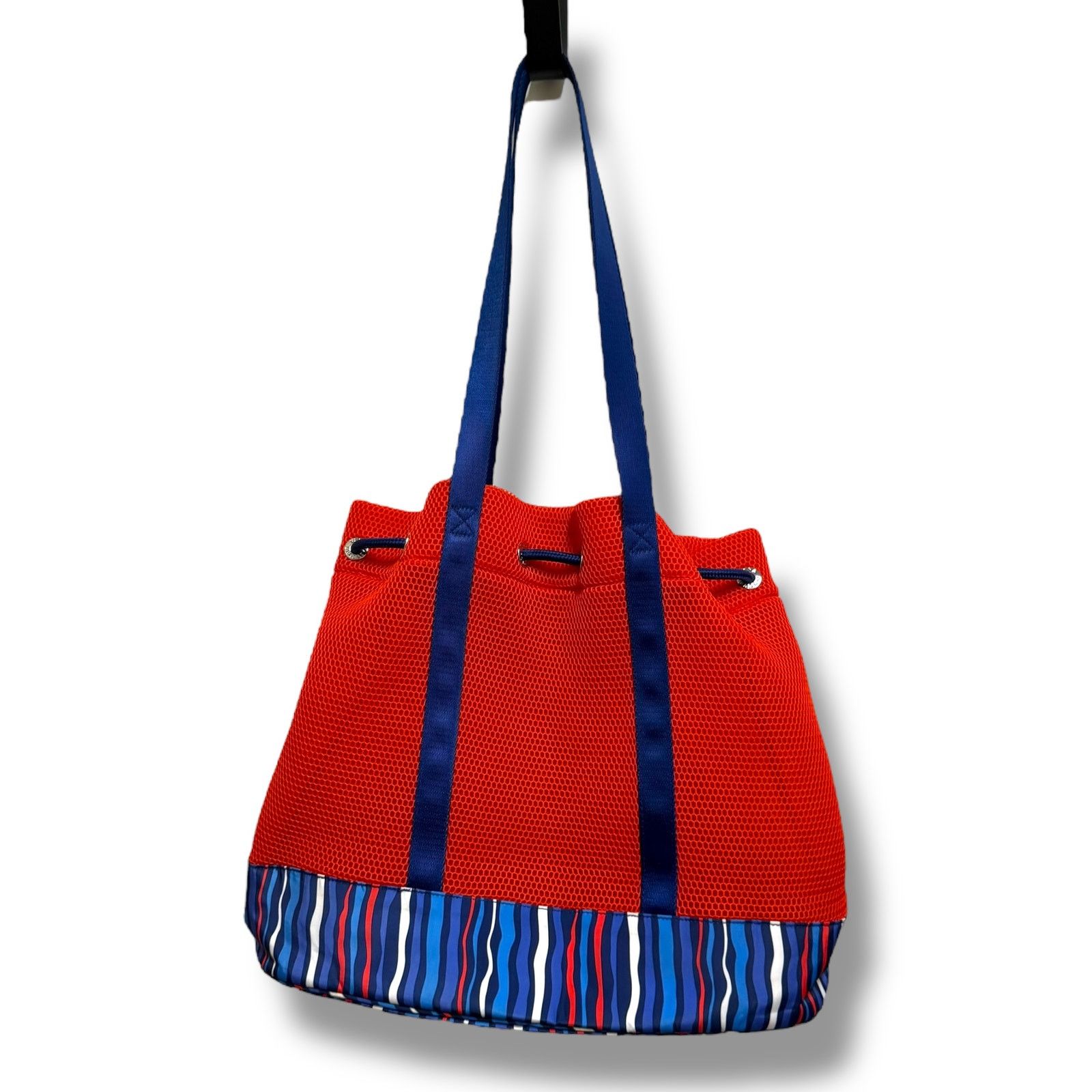 Vera Bradley Vera Bradley Orange Cobalt Stripe Mesh Drawstring Tote Bag Size ONE SIZE - 3 Thumbnail