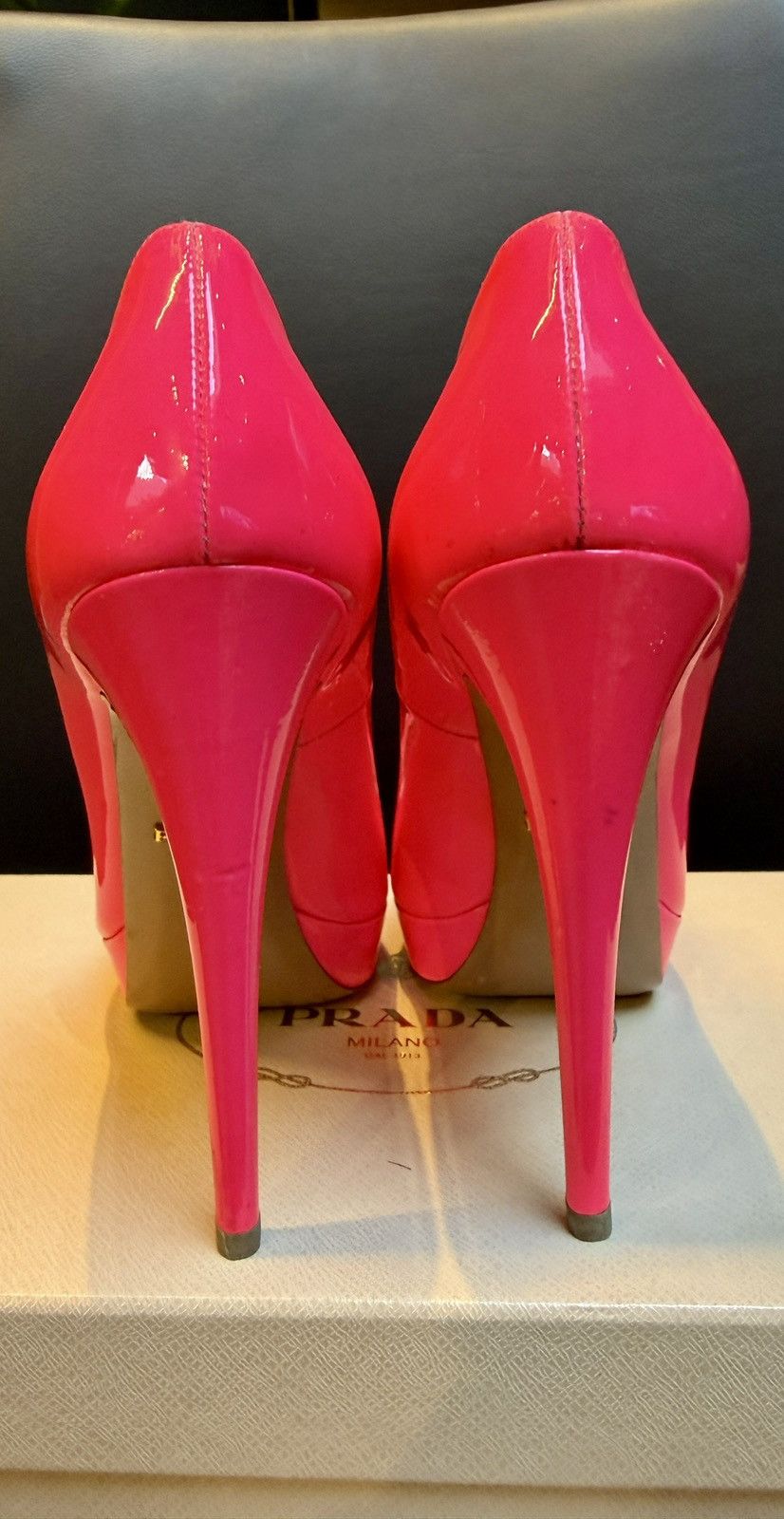 Prada Prada Pink Patent Leather High Heel Pumps 39.5 EU / 9.5 US Size US 9.5 / IT 39.5 - 4 Thumbnail