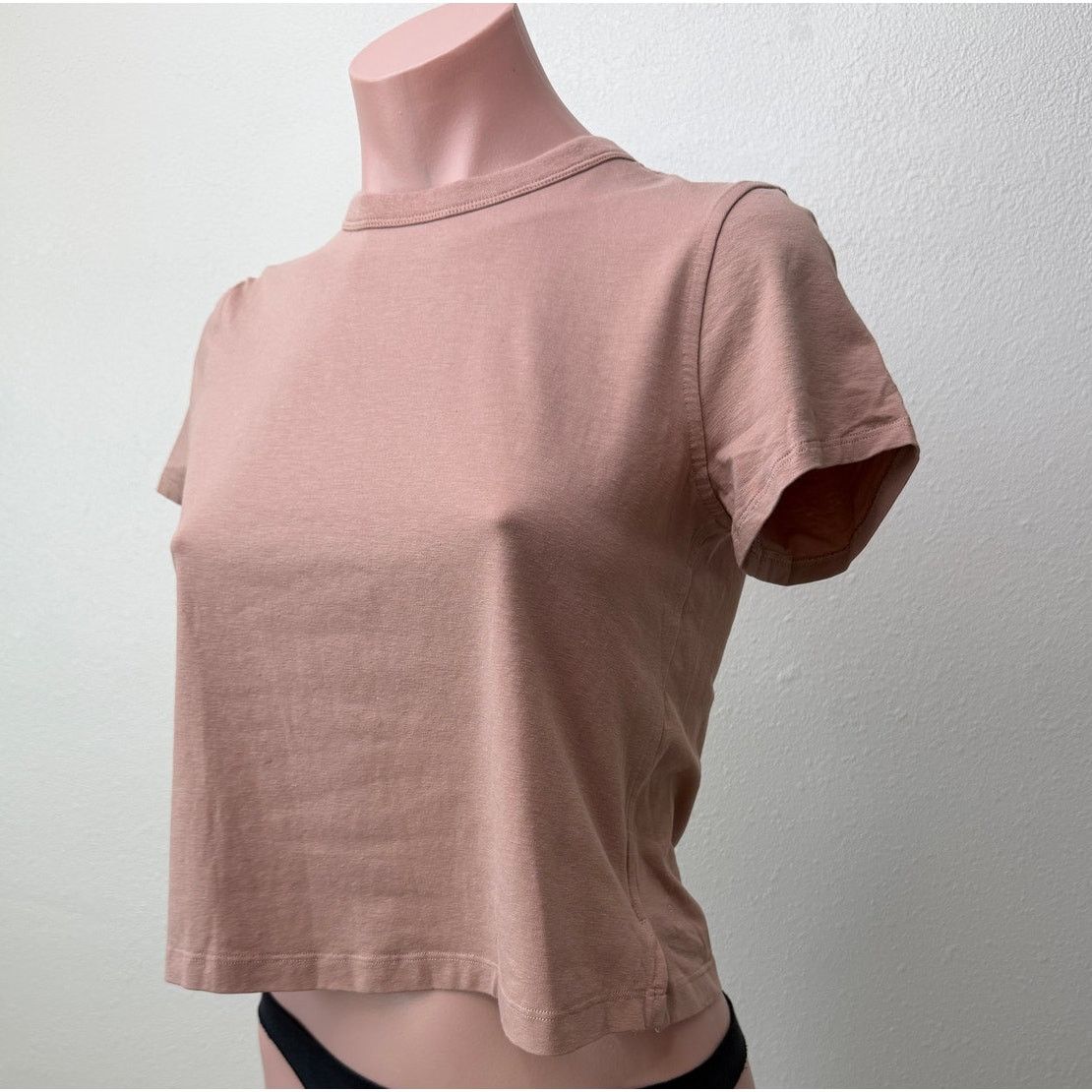 Lululemon Lululemon Tan Cropped Tee Women 2 Cotton Blend Size XS / US 0-2 / IT 36-38 - 2 Thumbnail