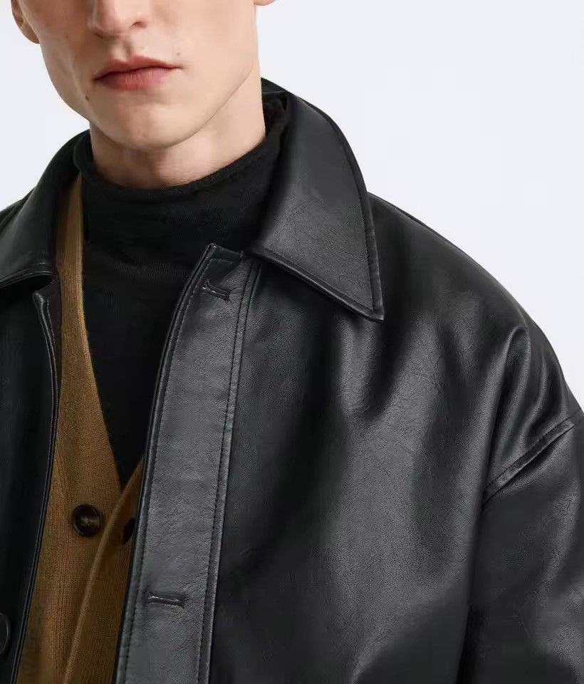 Other Casual PU Leather Loose Basic Black Jacket Size US M / EU 48-50 / 2 - 6 Thumbnail