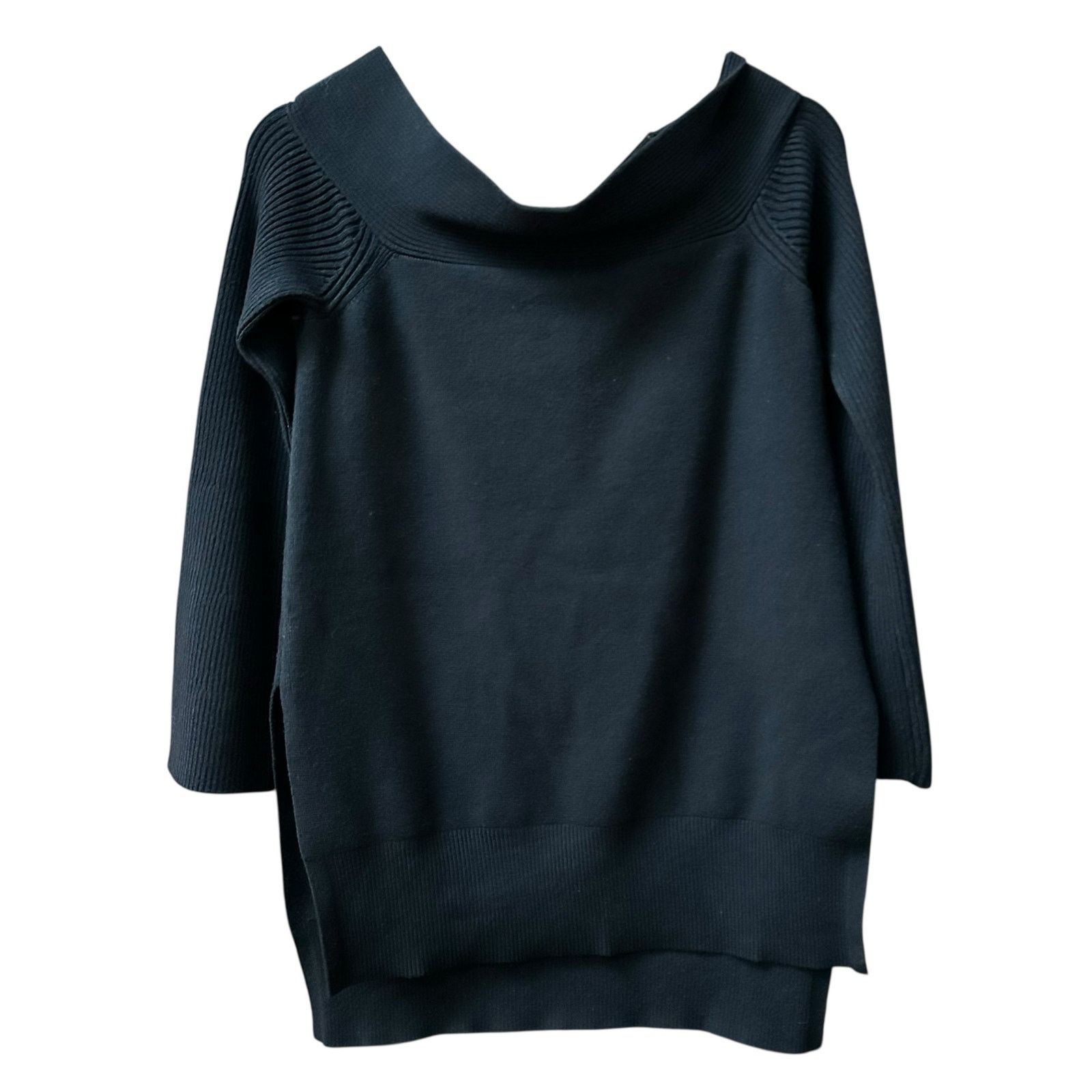 Anthropologie Anthropologie Elise Ribbed Tunic Boatneck Sweater Black XS Size XS / US 0-2 / IT 36-38 - 5 Thumbnail