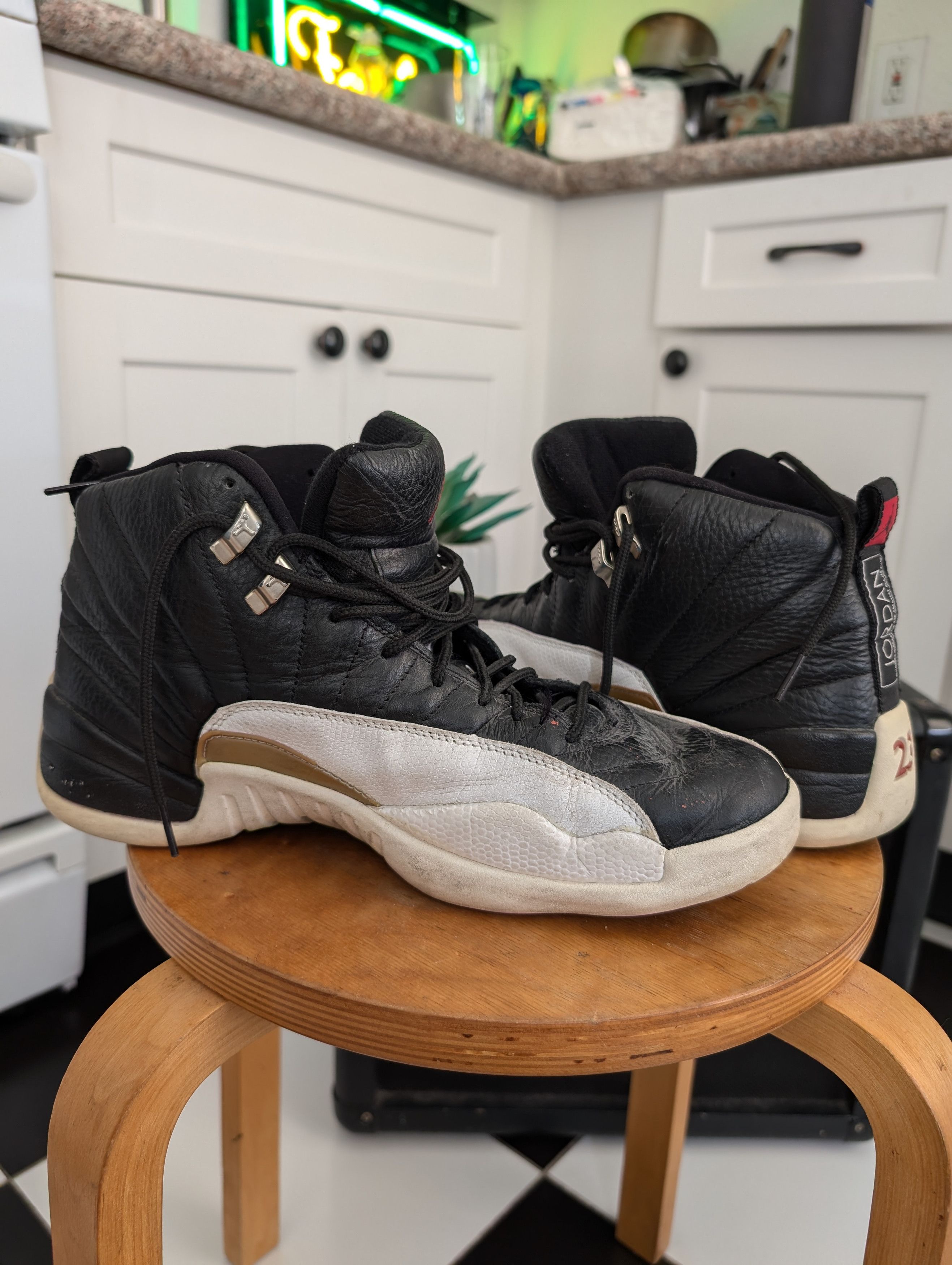 Jordan Brand Air Jordan 12 Playoffs Retro Black White (2003) Size US 10.5 / EU 43-44 - 10 Thumbnail