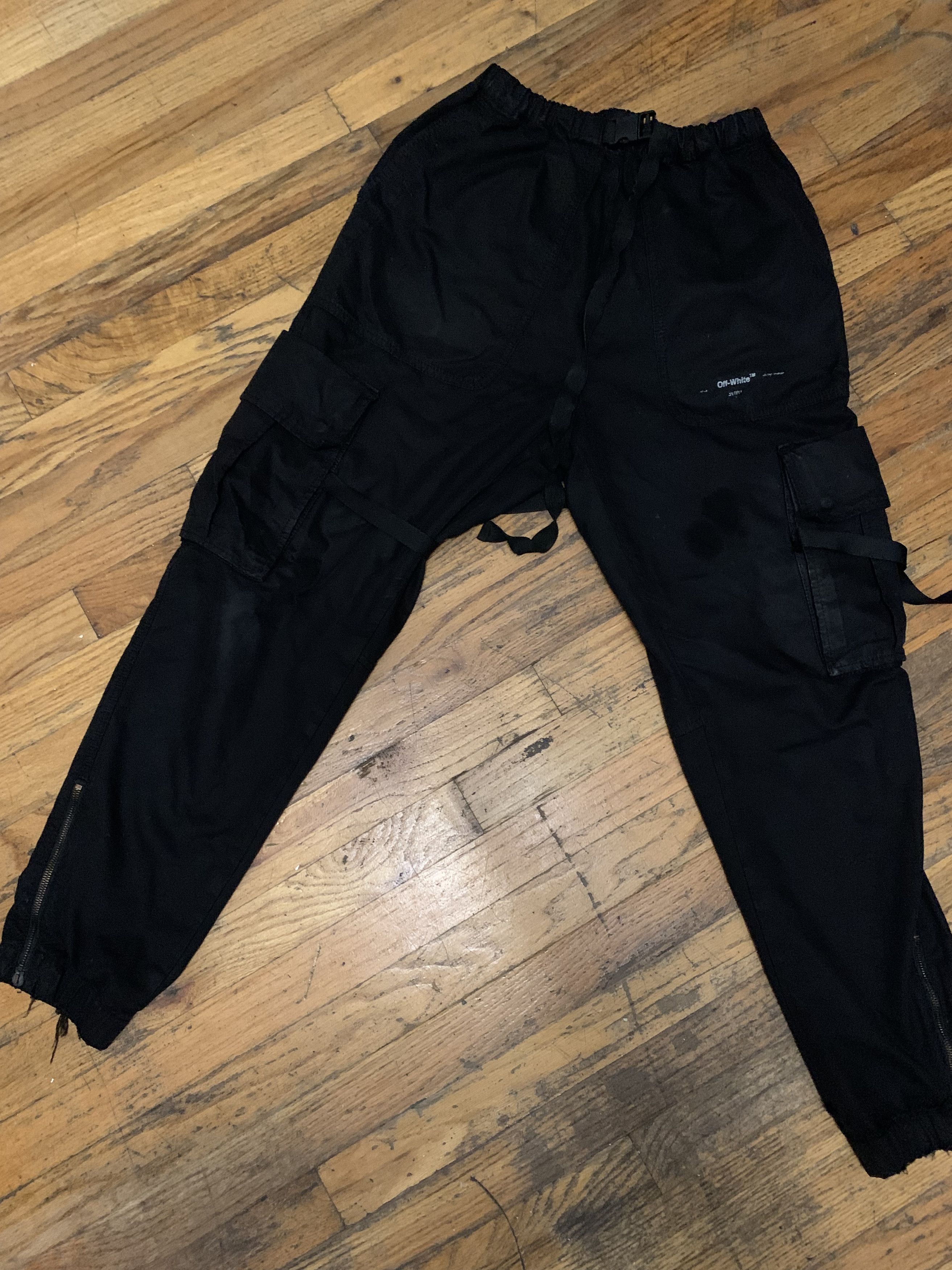 Off-White OFF-WHITE S/S 2020 Parachute Cargo Pant ⊛ BLACK ⊛ Used/Worn Size US 30 / EU 46 - 1 Thumbnail