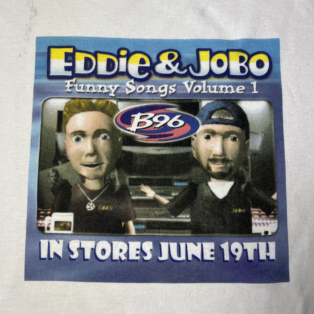 Vintage Vintage 90s B96 Radio Eddie & JoBo Dj Music Band Tees Size US XL / EU 56 / 4 - 3 Thumbnail