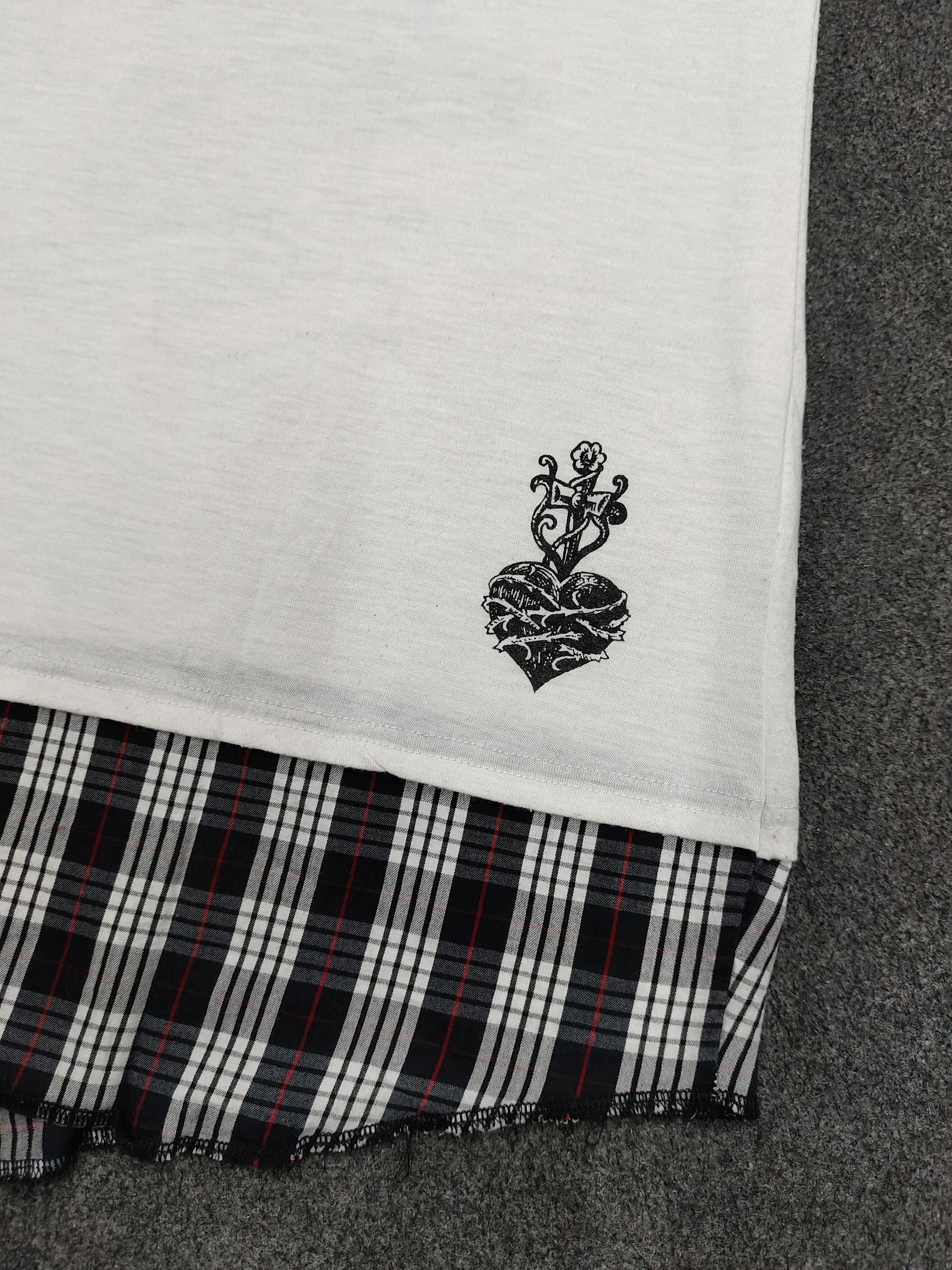 Japanese Brand DOPE❤️‍🔥Algonquins🇯🇵 Crown Skull Art Tartan Sleeve Size L / US 10 / IT 46 - 4 Thumbnail