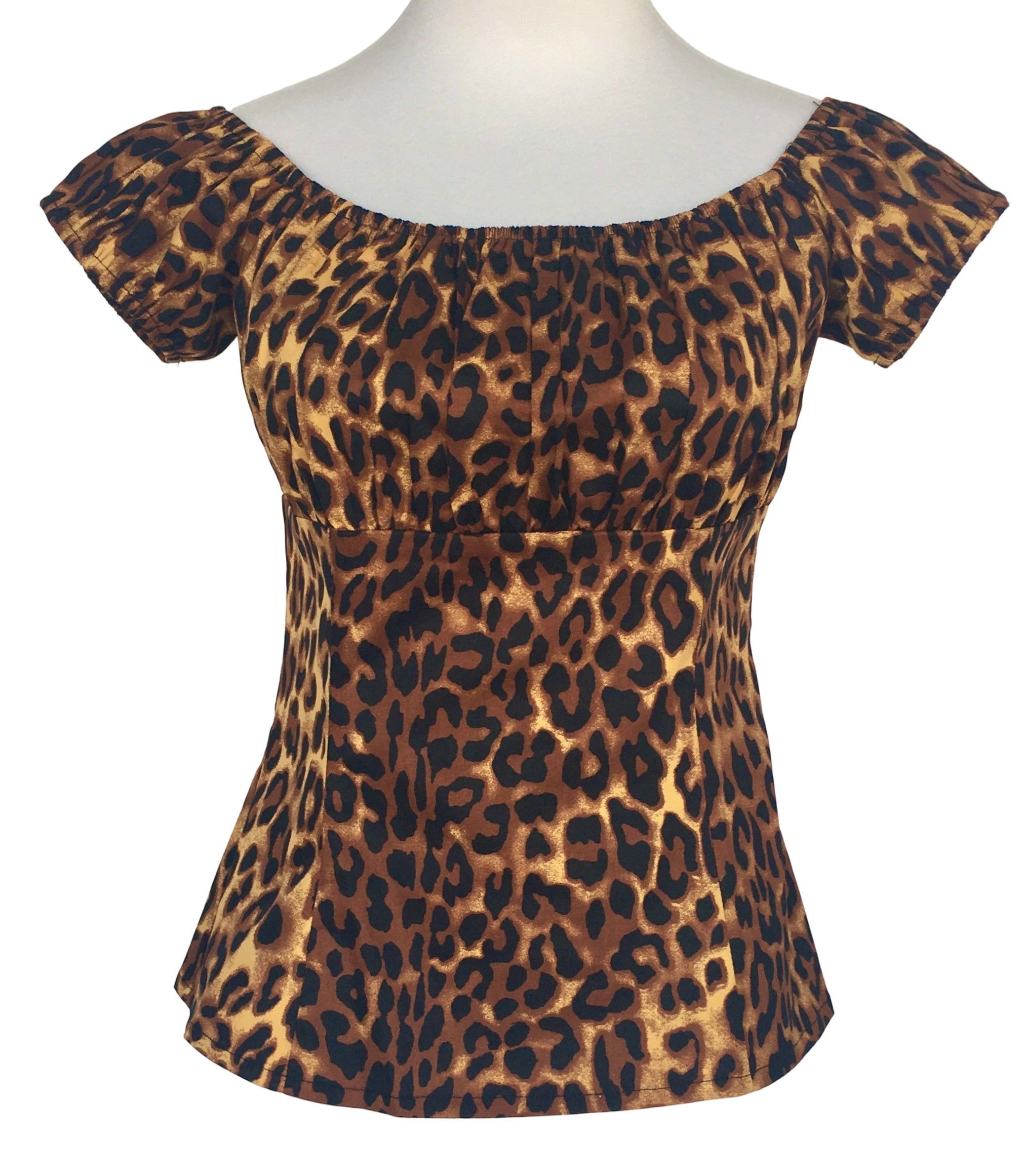 Other Women tops leopard print off shoulder slim fit blouse Size XL / US 12-14 / IT 48-50 - 1 Thumbnail