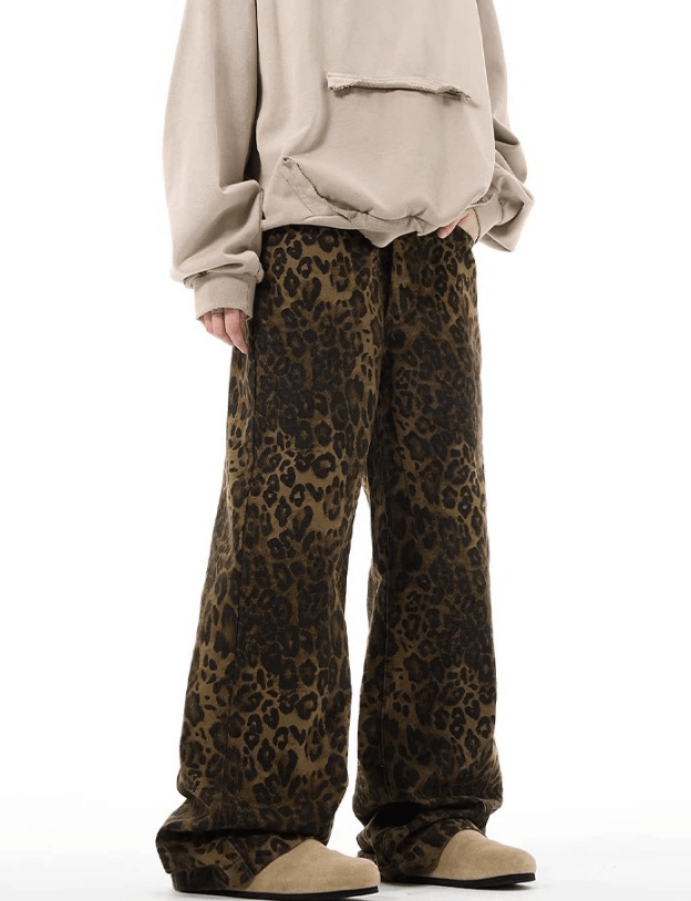 Japanese Brand × Jean Vintage leopard print loose straight baggy jeans Size US 32 / EU 48 - 4 Thumbnail