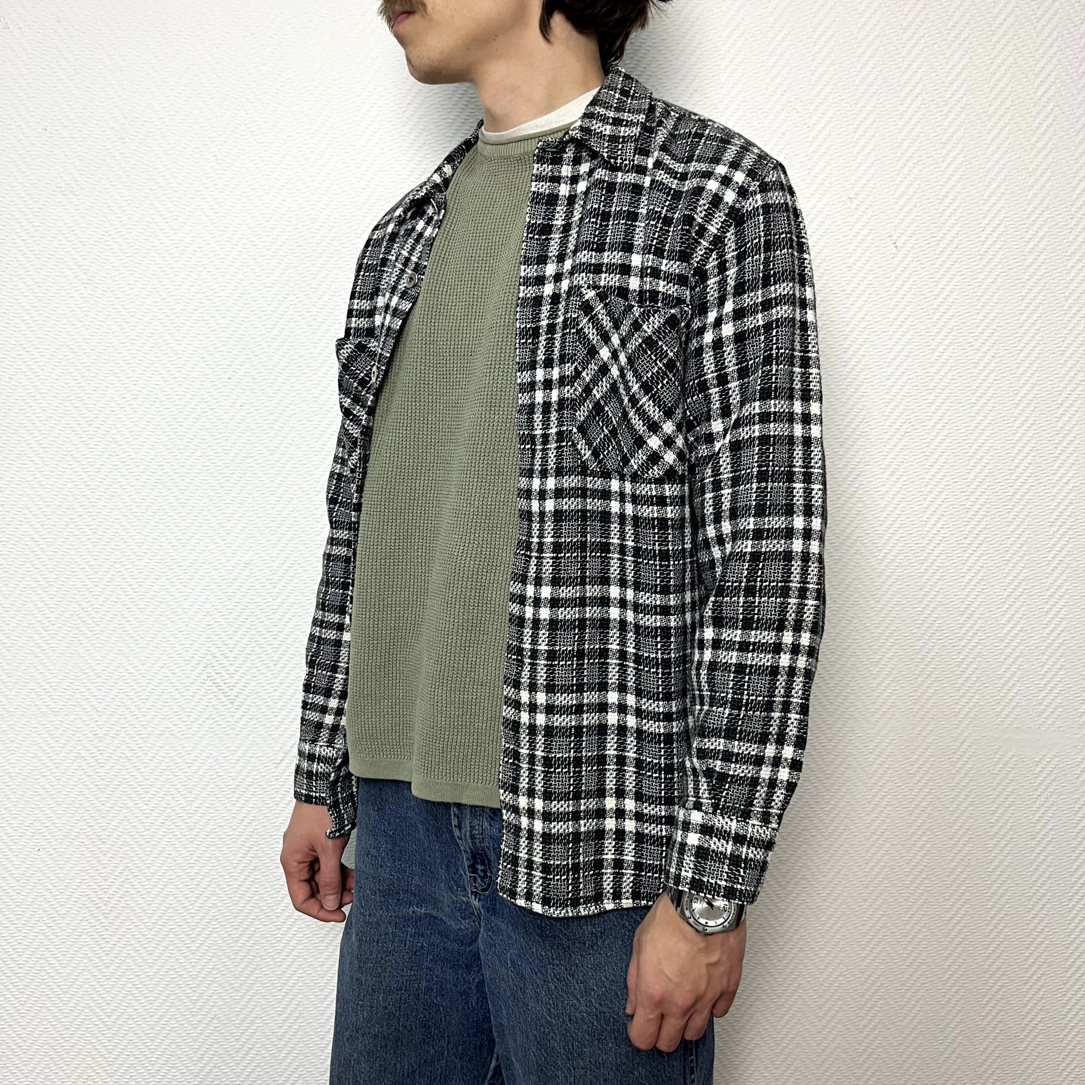 Vintage Vintage Italian Wool Check Overshirt Black White Size M Size US M / EU 48-50 / 2 - 8 Thumbnail