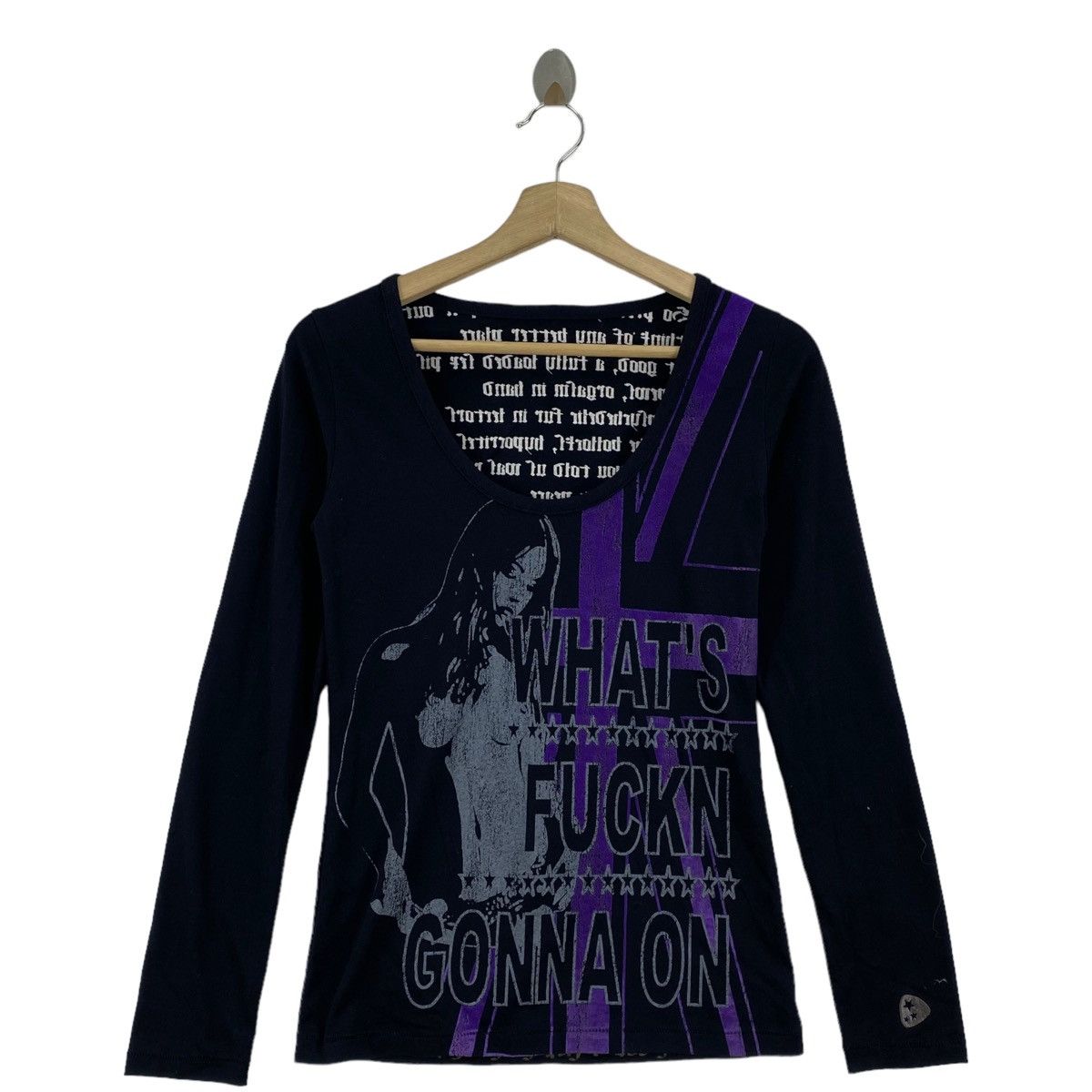Japanese Brand WHAT'S FUCKN GONNA On Print Bar Co Japanese Brand Black Long Size XS / US 0-2 / IT 36-38 - 1 Thumbnail