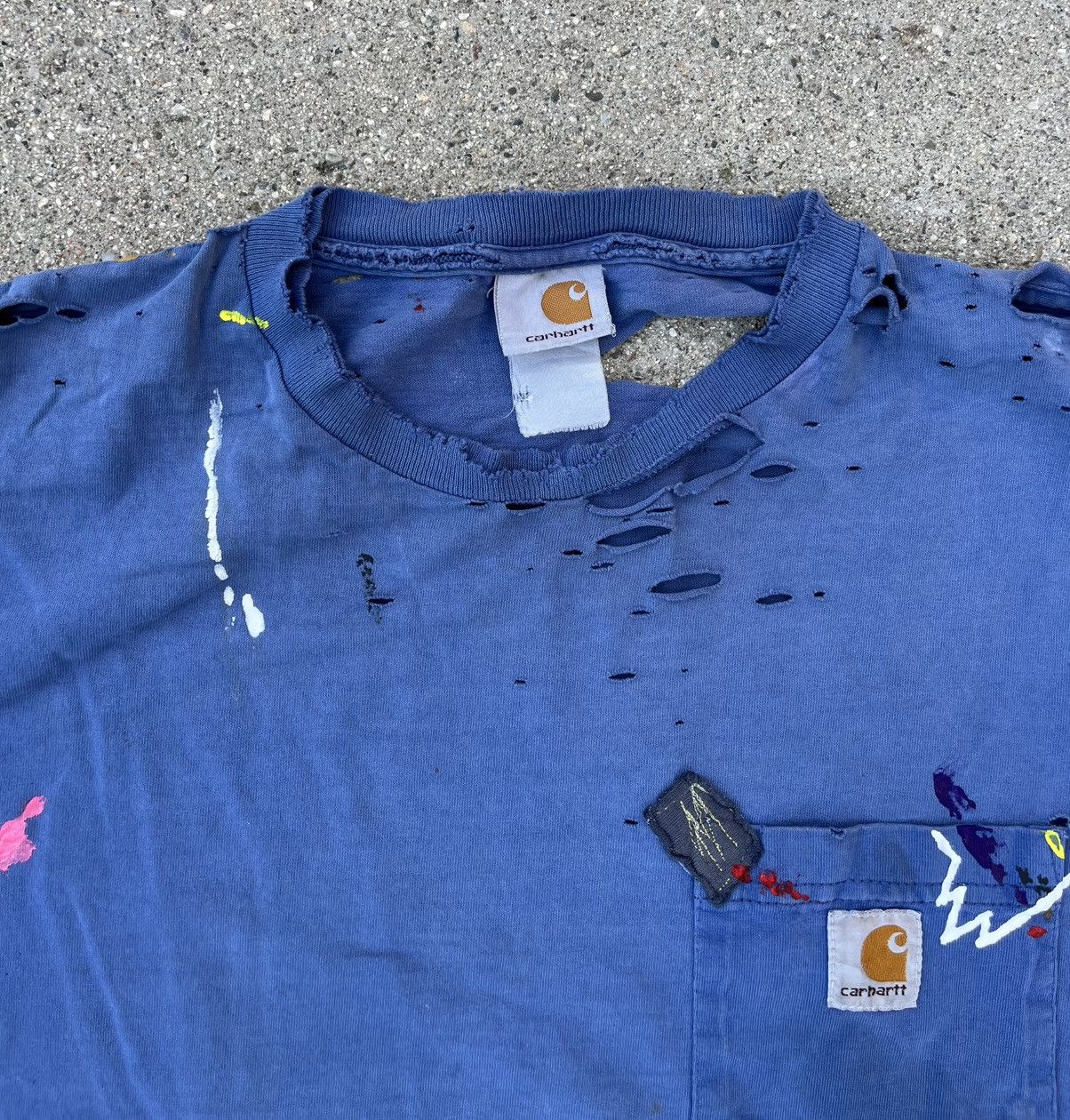Carhartt Vintage Custom Carhartt T-Shirt Thrashed Distressed Pocket Size US XL / EU 56 / 4 - 5 Thumbnail