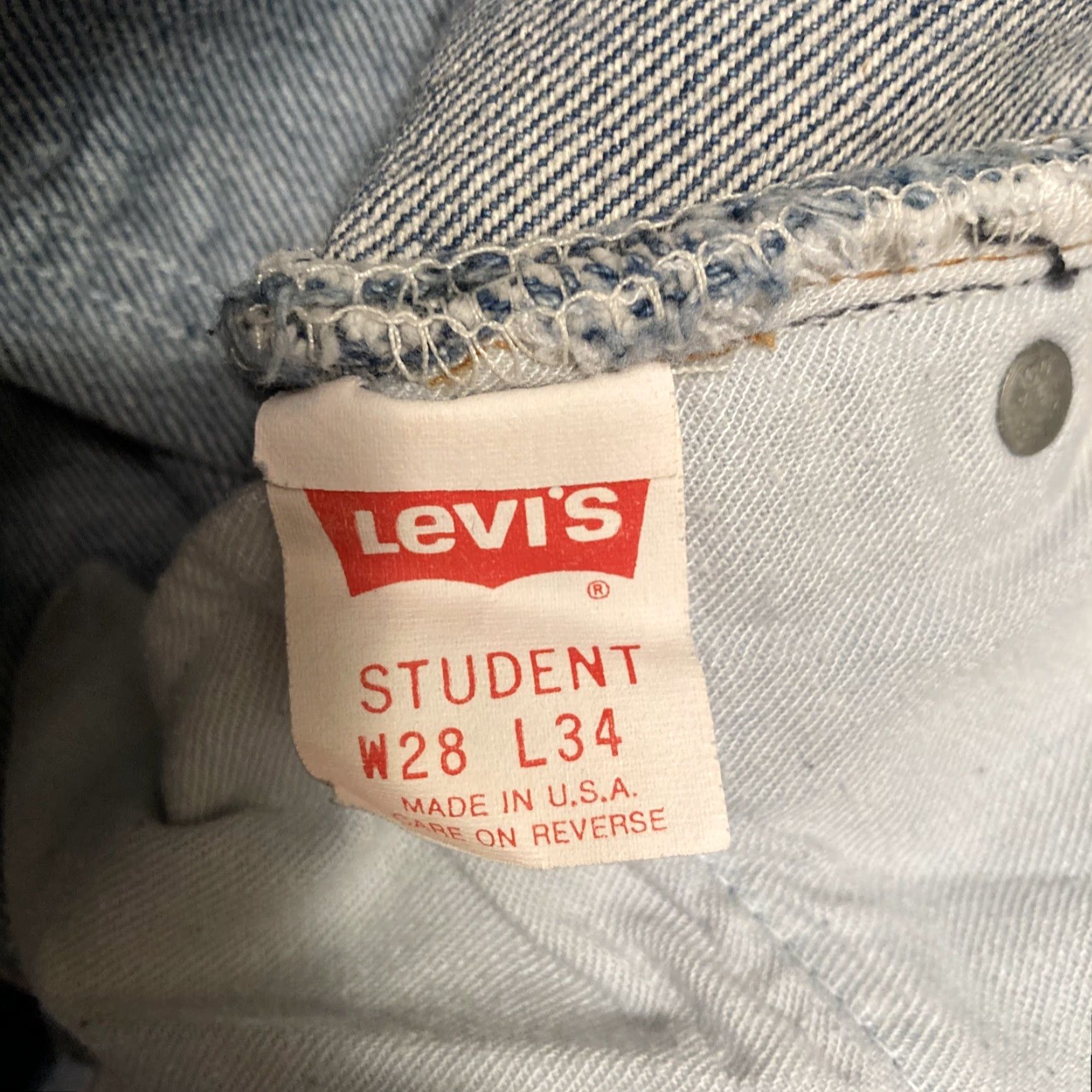 Levi's VINTAGE Levi's Student 706-0217 Jeans 28W 34L Straight Blue 80s Mens Incredible Cond Size US 28 / EU 44 - 5 Thumbnail