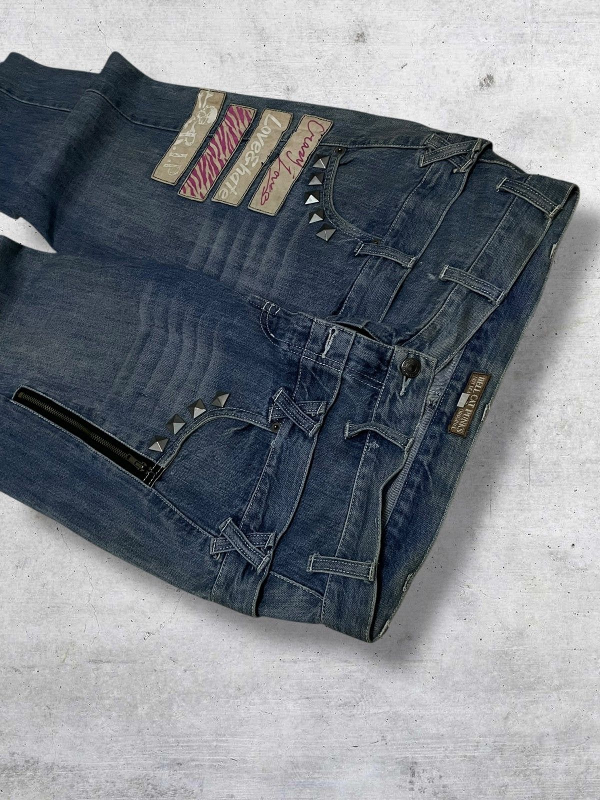 Beauty Beast VINTAGE SPIKE DENIM HELLCAT PUNKS NOT DEAD JAPAN 90S DENIM Size US 32 / EU 48 - 6 Thumbnail