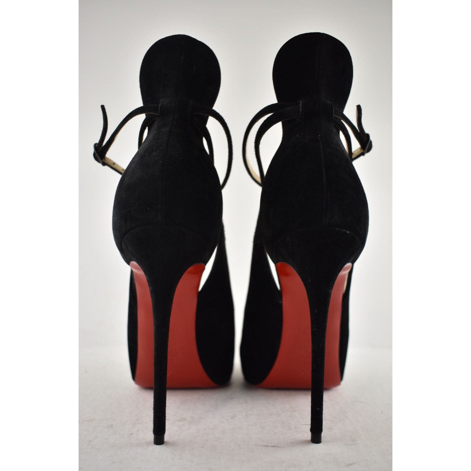 Christian Louboutin Mascaralta 120 Black Suede Peep Platform Sandal Heel Pump 36 Size US 6 / IT 36 - 11 Thumbnail