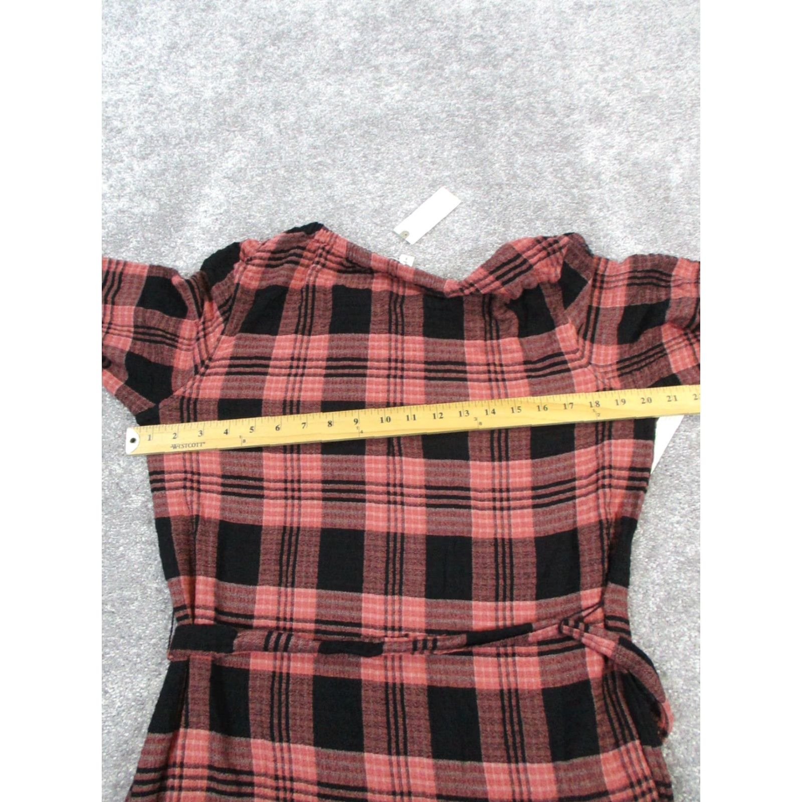 CLOT Cloth & Stone Shirt Dress Womens S Red Plaid Long Sleeve Round Neck Pullover Casual Short Dress Womens Shirt Dress 90s? Size S / US 4 / IT 40 - 6 Thumbnail