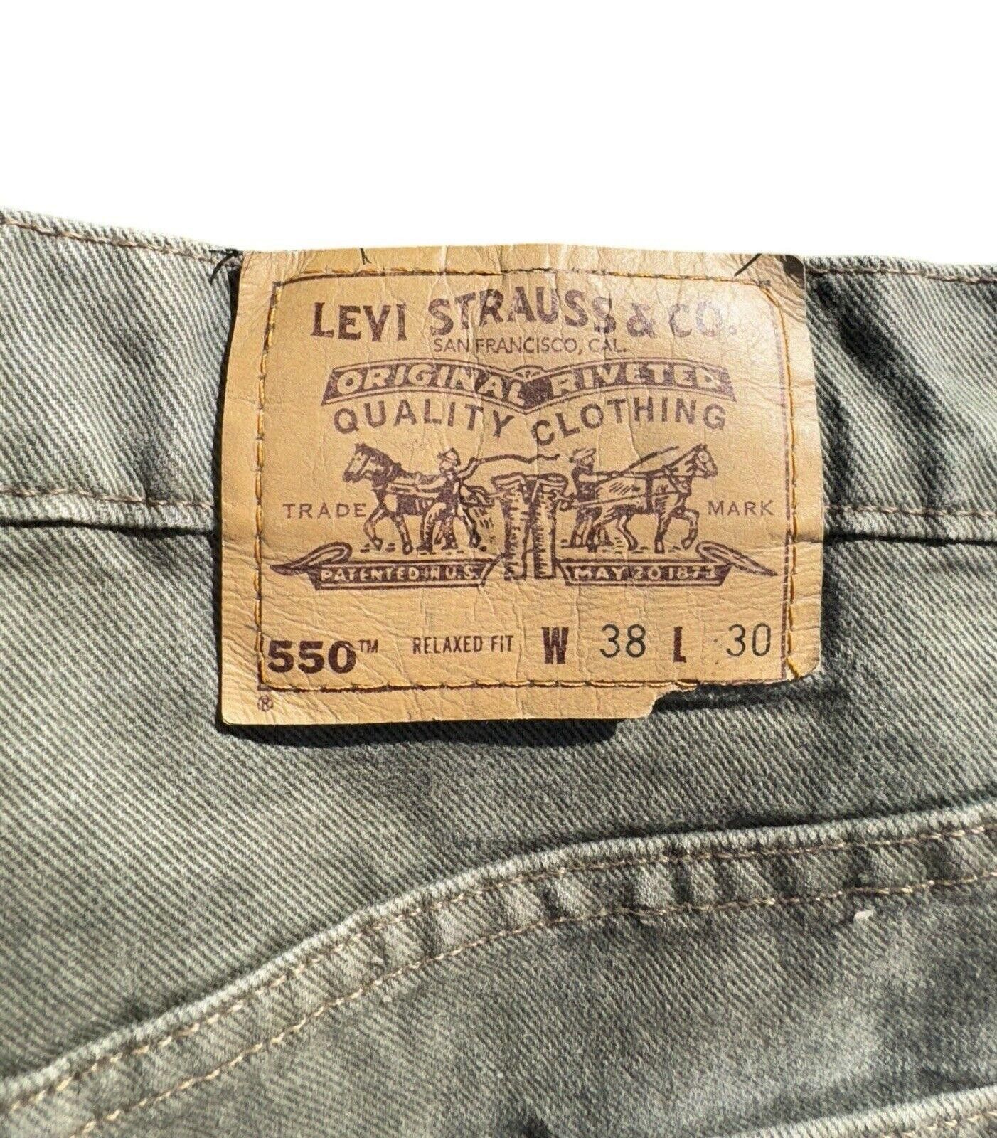 Levi's Vintage Levis 550 90s Orange Tab Moss Green Jeans 38x30 Size US 38 / EU 54 - 5 Thumbnail