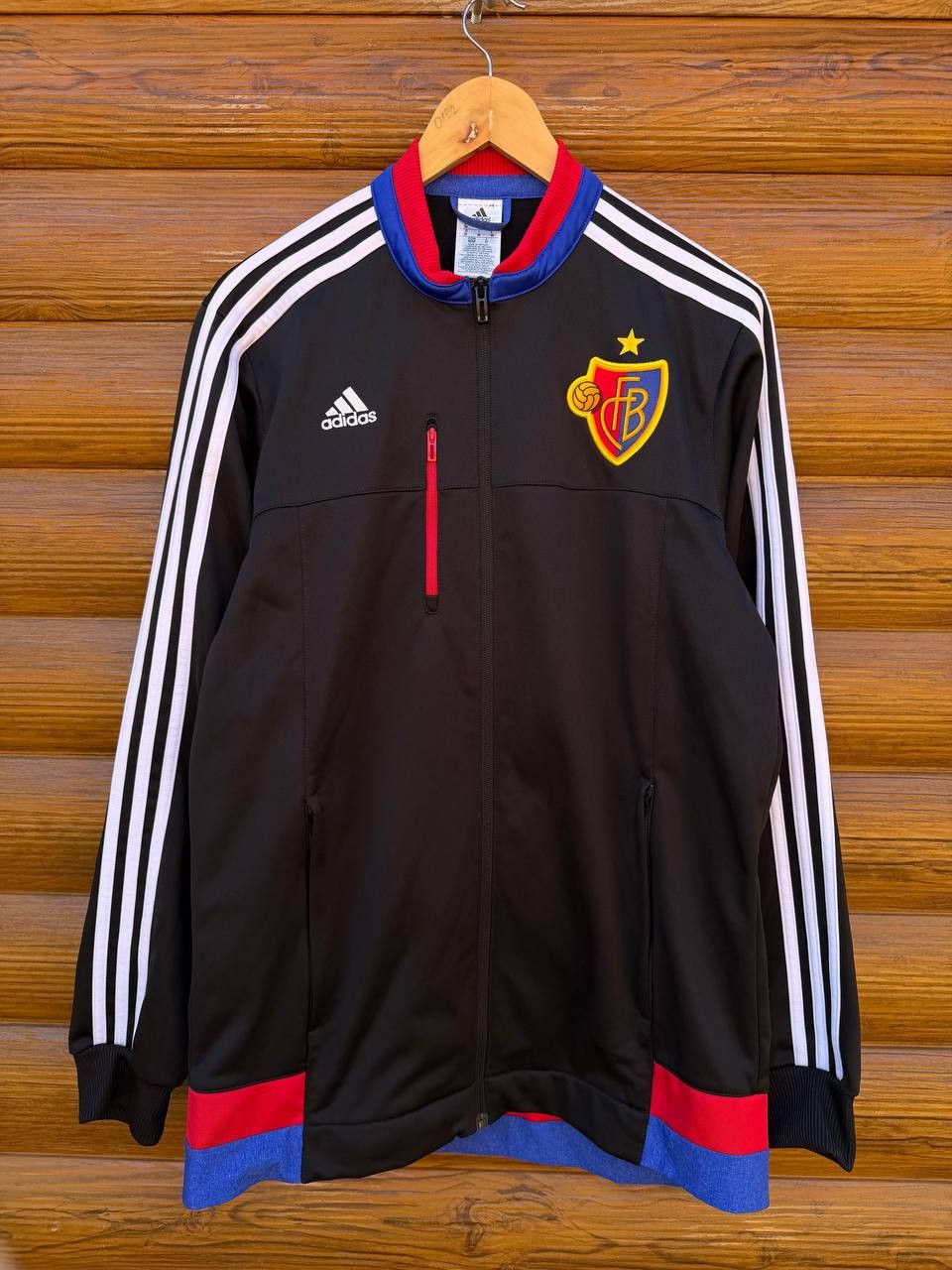 Adidas FC Basel Adidas Football Soccer Jacket Track Black Size M Size US M / EU 48-50 / 2 - 1 Thumbnail