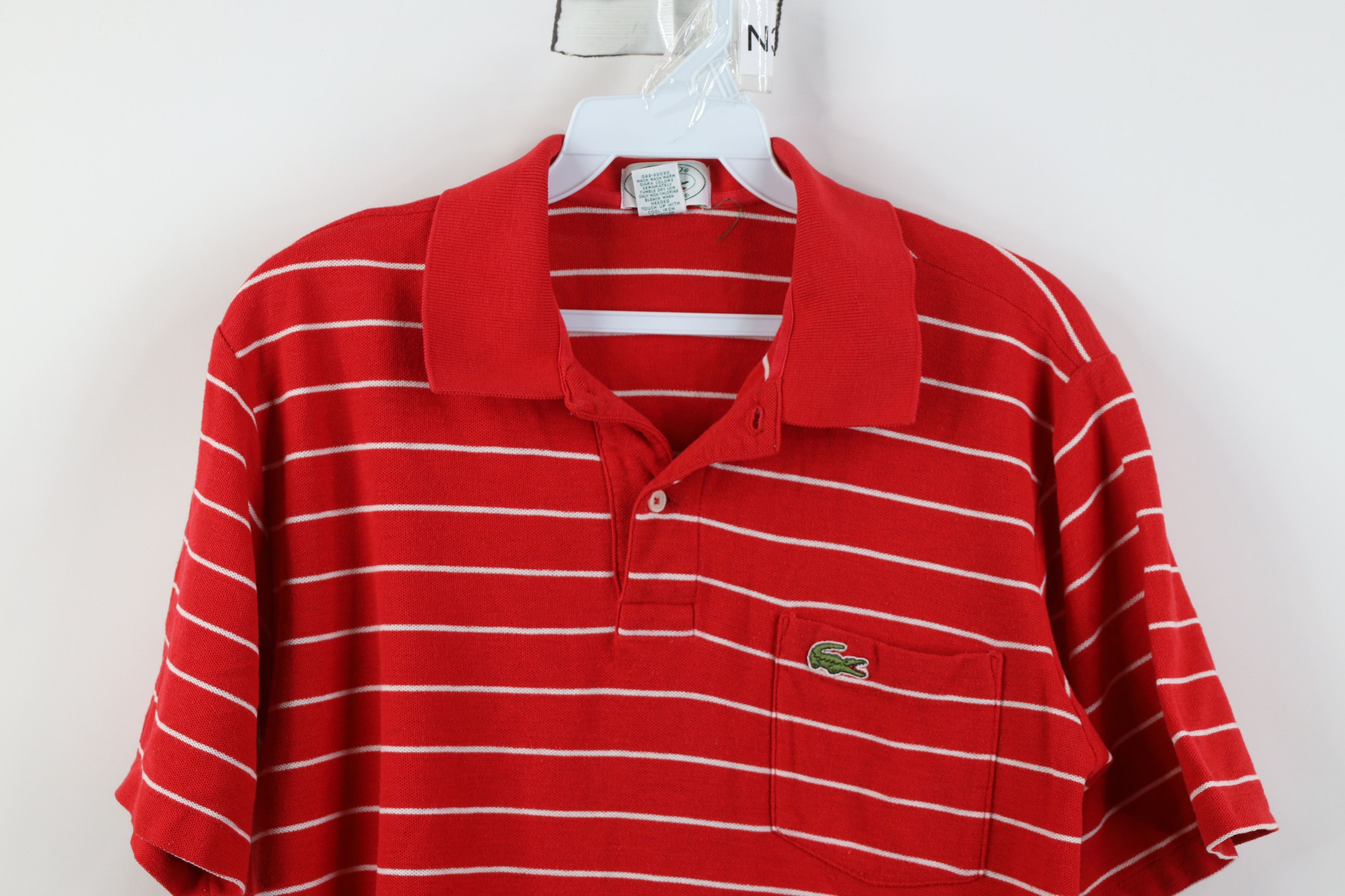 Lacoste Vintage 80s Izod Lacoste Knit Golf Polo Shirt Red USA Size US M / EU 48-50 / 2 - 2 Thumbnail