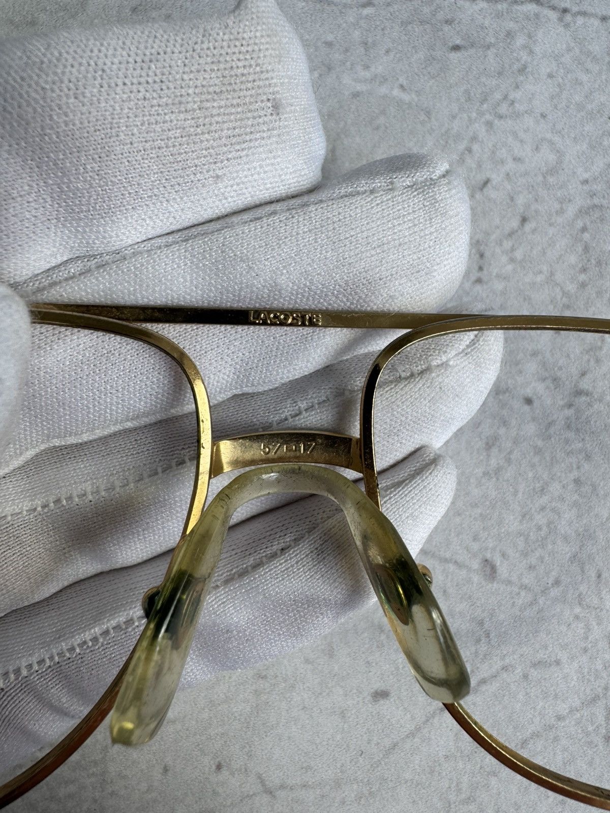 Lacoste Lacoste Vintage Gold Metal Eyeglasses Frame Metal No Lenses Size ONE SIZE - 4 Thumbnail