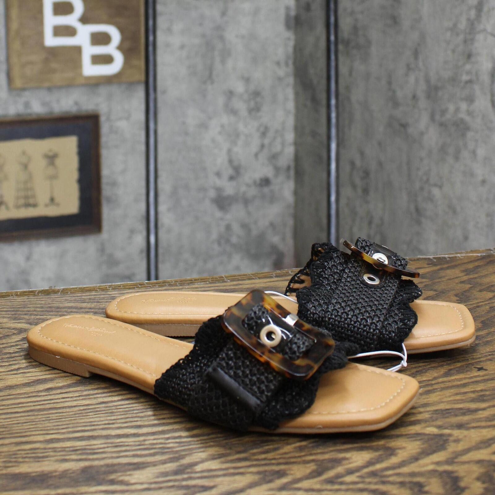 Designer Universal Thread Sandals with Memory Foam Insole Black 8M Size US 8 / IT 38 - 1 Thumbnail