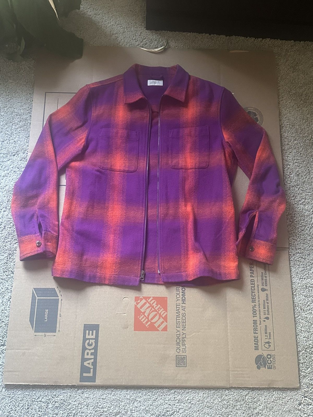 Plaid zip up flannel