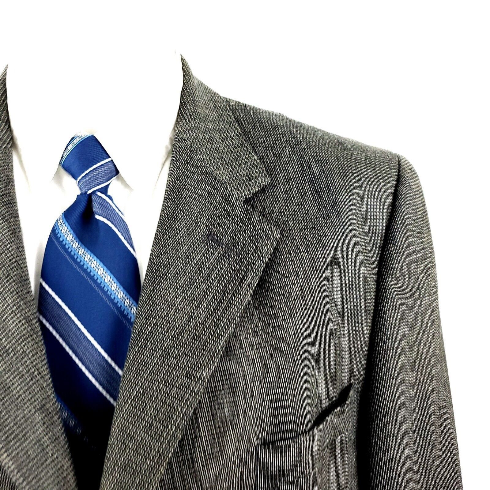 Stafford Stafford Executive Wool Silk 3 Button Sport Coat 42R Black W Size 42R - 2 Thumbnail