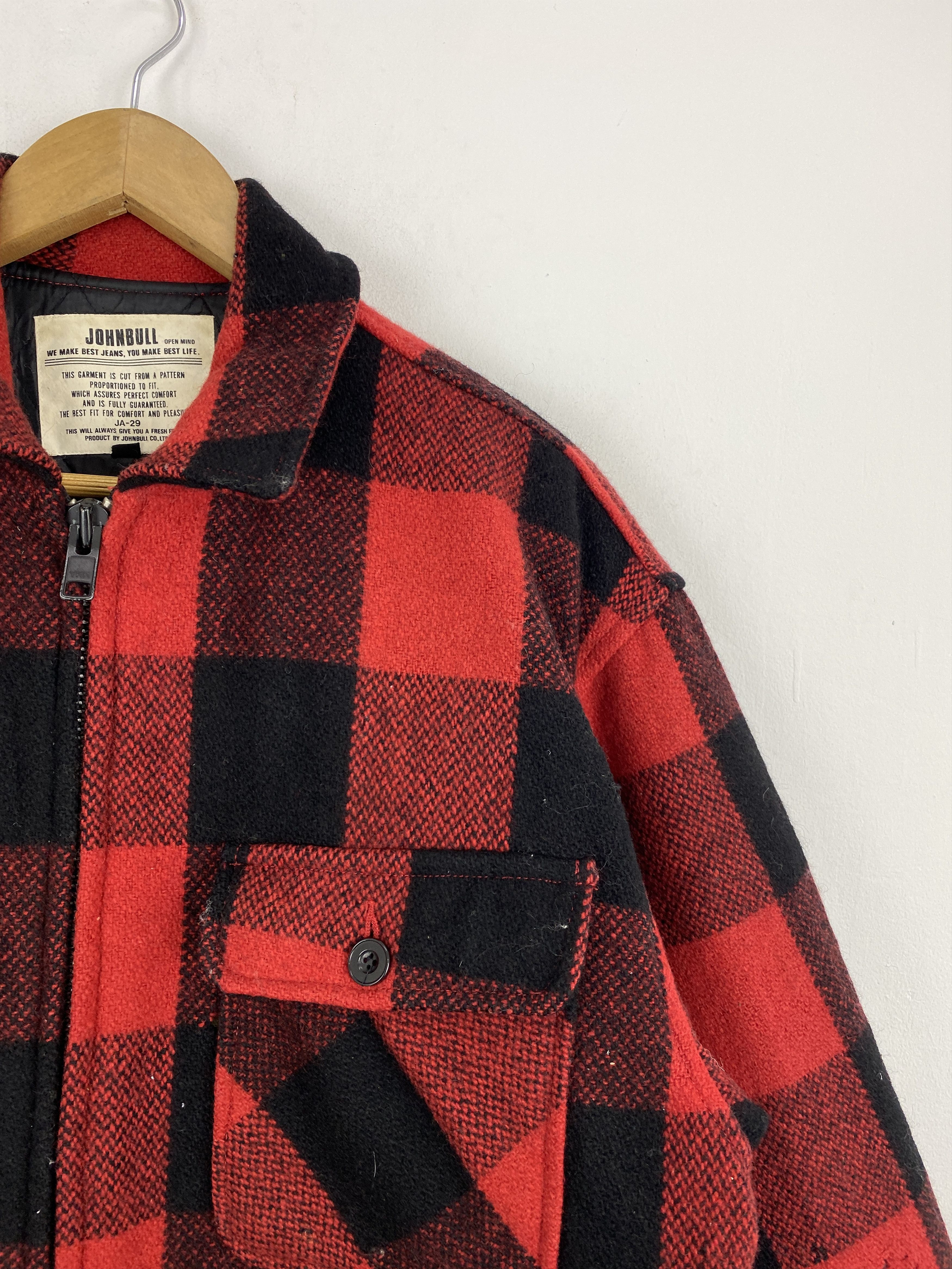 If Six Was Nine Vintage John Bull Shadow Plaid Zipper Flannel Jacket MJ0056 Size US L / EU 52-54 / 3 - 9 Thumbnail