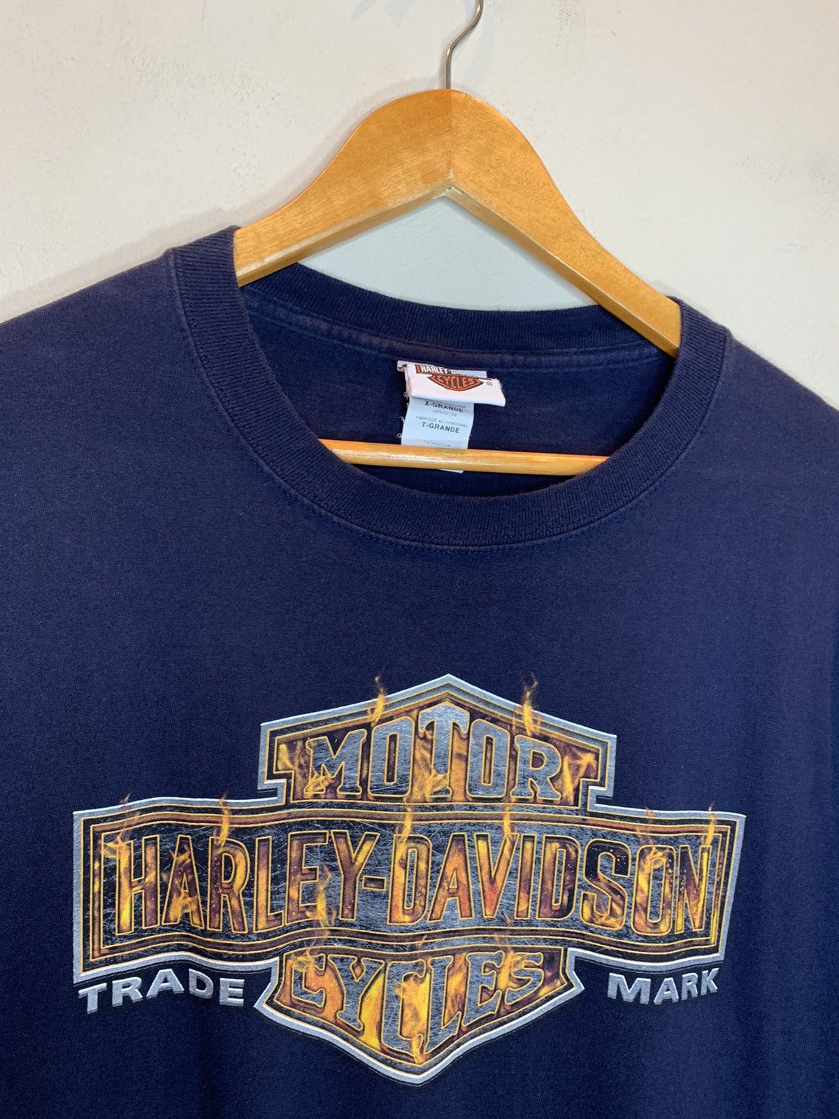 Harley Davidson *RARE* Vintage 90’s Harley Davidson Flame Hollywood T-Shirt Size US XL / EU 56 / 4 - 3 Thumbnail