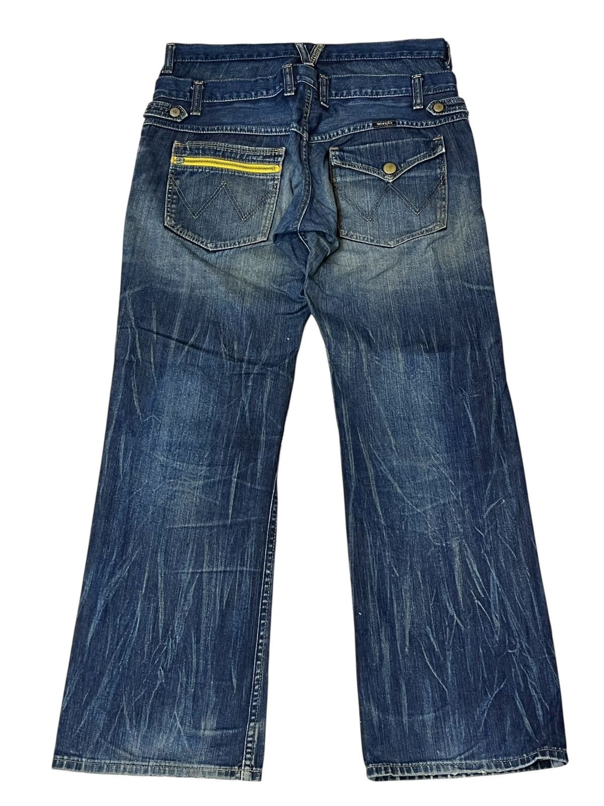 Wrangler Vintage 90s Japanese WRANGLER double waist distressed jeans Size US 34 / EU 50 - 3 Thumbnail