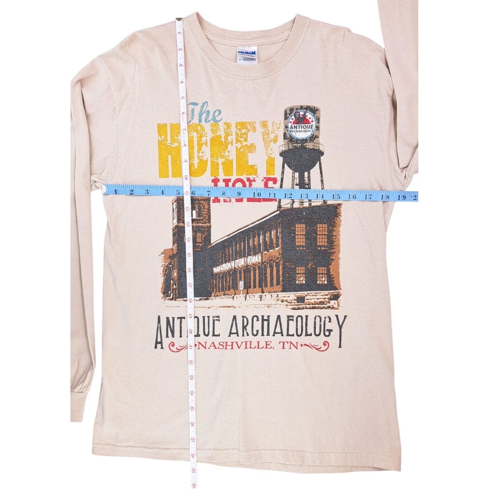 Gildan Antique Archaeology Long Sleeve T-Shirt Honey Hole Nashville Size US M / EU 48-50 / 2 - 6 Thumbnail