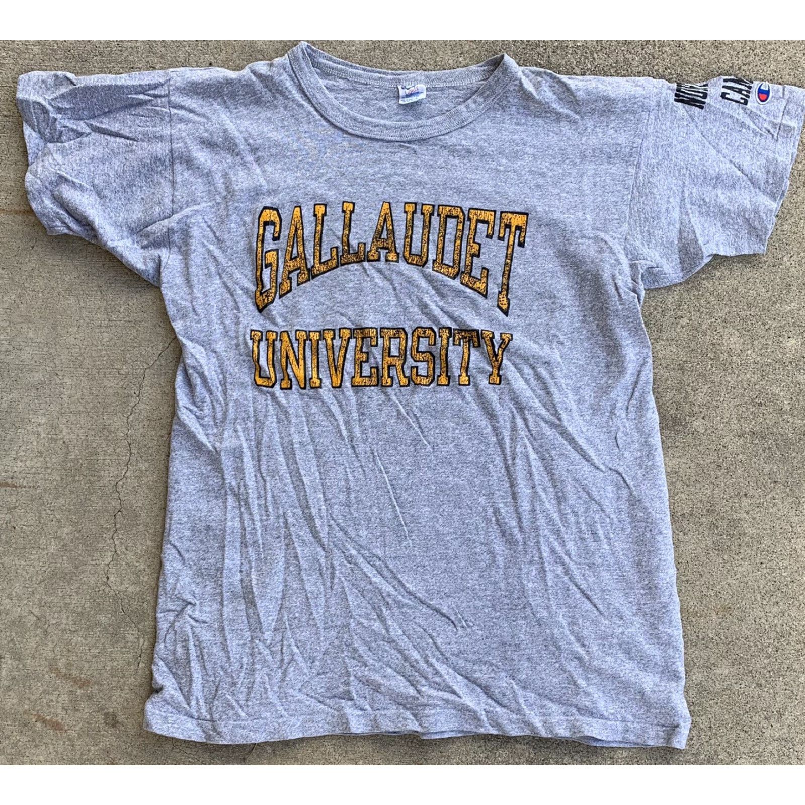 Champion VINTAGE Champion T-Shirt Northwest Campus Gallaudet University 80s Logo Graphic Men L Gray Short Sleeve Size US L / EU 52-54 / 3 - 6 Thumbnail