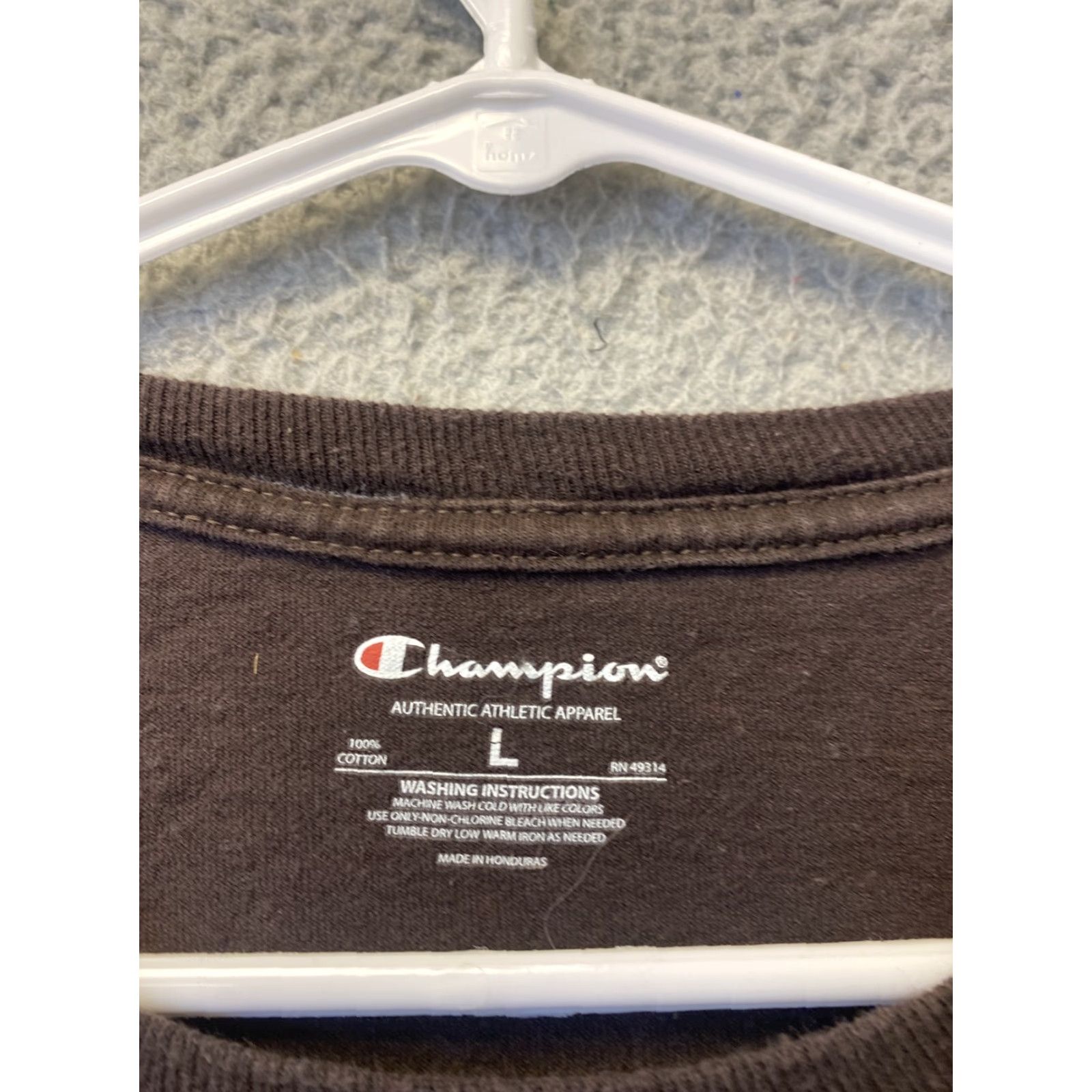 Champion Champion T-Shirt Mens Large Brown Wyoming Cowboys Sports Logo Crew Neck Short Sleeve Size US L / EU 52-54 / 3 - 4 Thumbnail