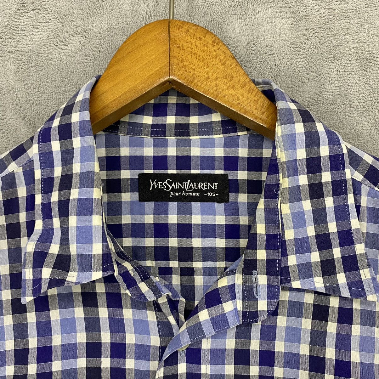 Summer YSL Blue Shirt Striped Logo