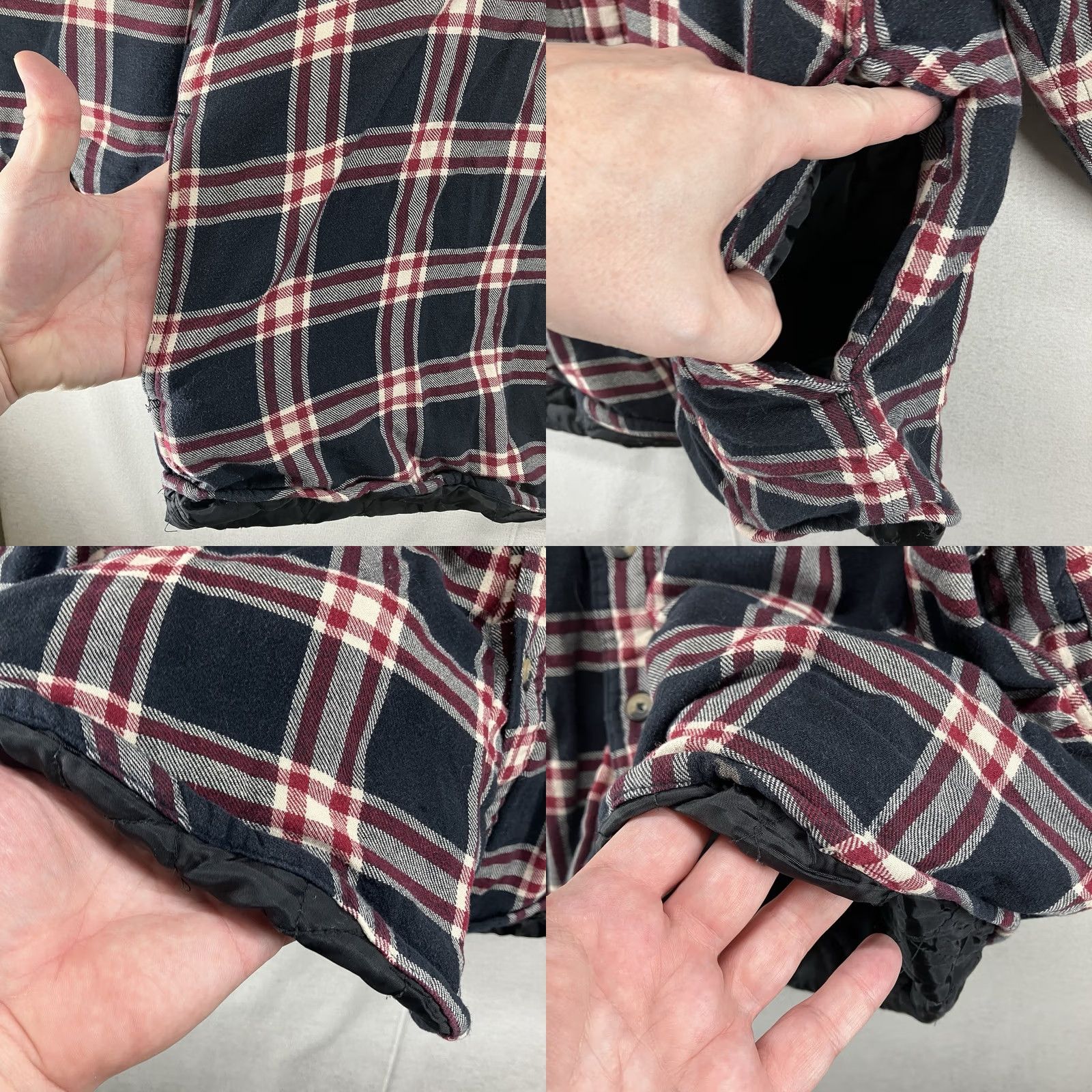 Wrangler VINTAGE Wrangler Mens Shacket Plaid Flannel Quilt Lined Shirt Jacket 90s Grunge Large Side Pocket Black Cotton Button-Up Outdoors Mens Regular L Size US L / EU 52-54 / 3 - 9 Thumbnail