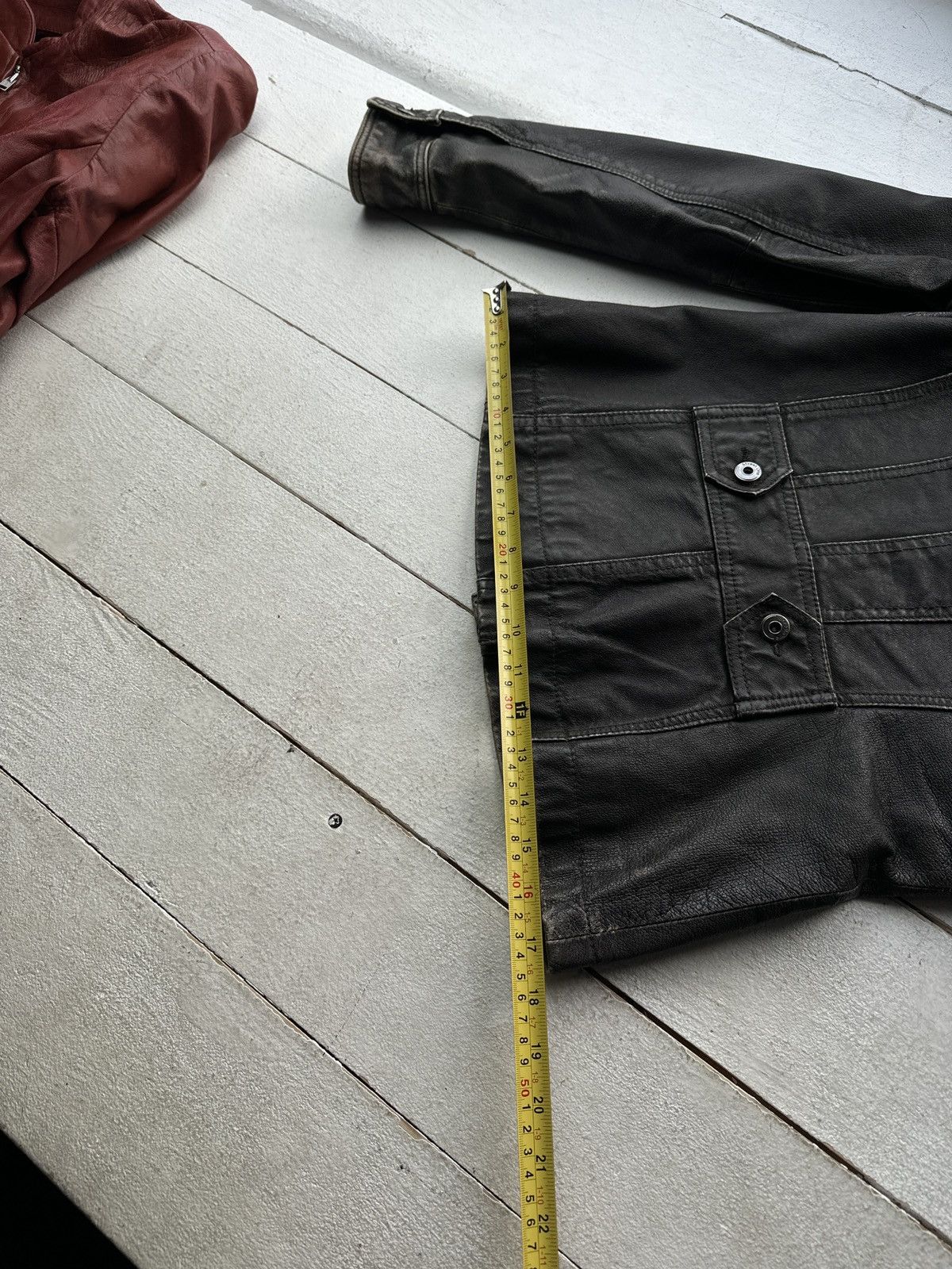 Other 🚨Y2K RICK OWENS TYPE DIRTY SLIM FIT ZIP LEATHER JACKET Size M / US 6-8 / IT 42-44 - 18 Thumbnail