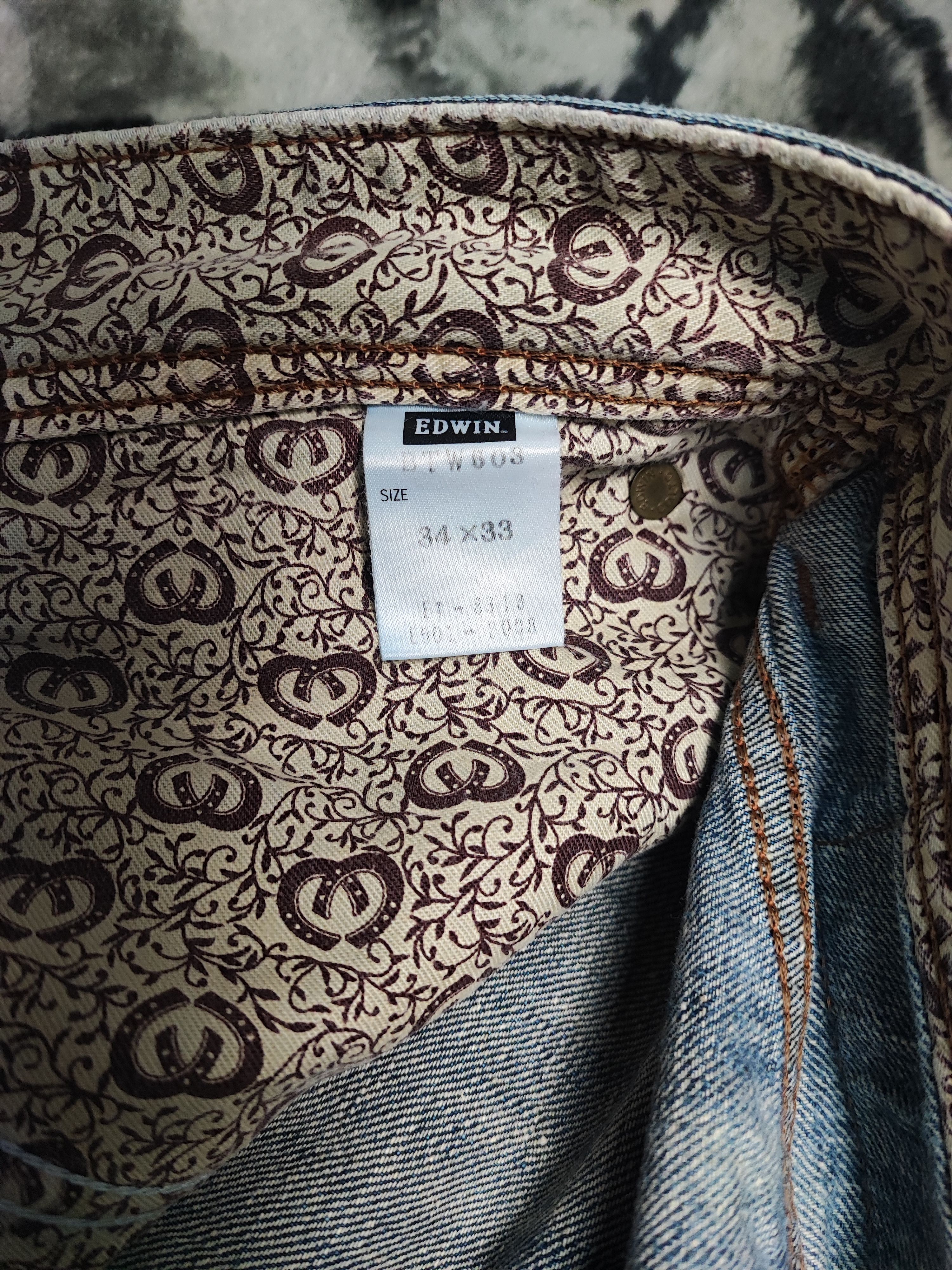 Edwin Edwin 503 Blue Trip Japan Distressed Jeans Size US 33 - 10 Thumbnail