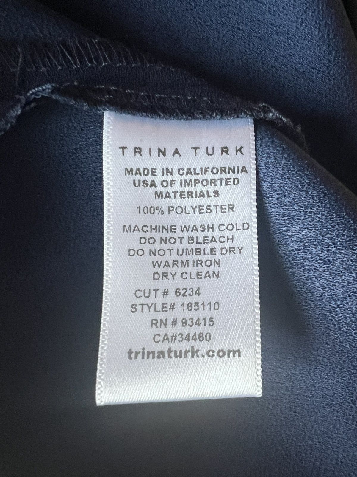 Trina Turk Trina Turk Navy Blue Sleeveless V-Neck Mikan Blouse Size M Size M / US 6-8 / IT 42-44 - 4 Thumbnail