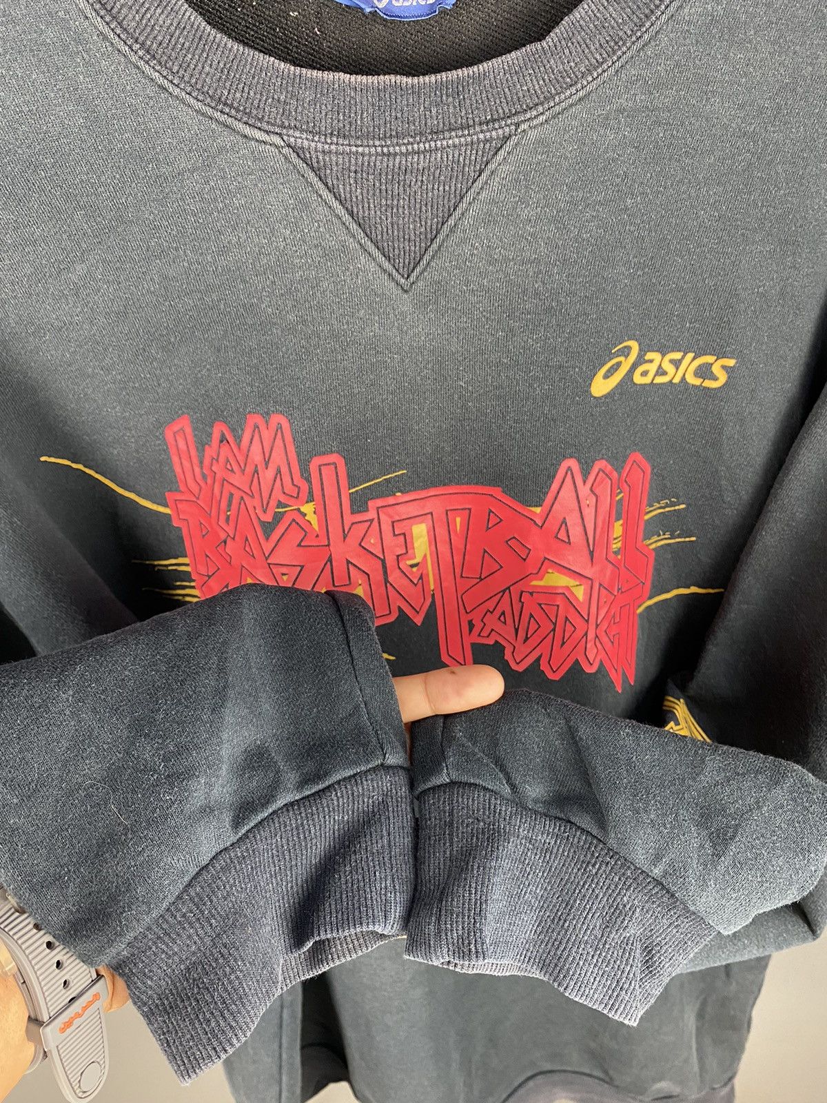Asics × Japanese Brand Faded Basketball Addict Sweatshirt Xlarge Size US XL / EU 56 / 4 - 5 Thumbnail