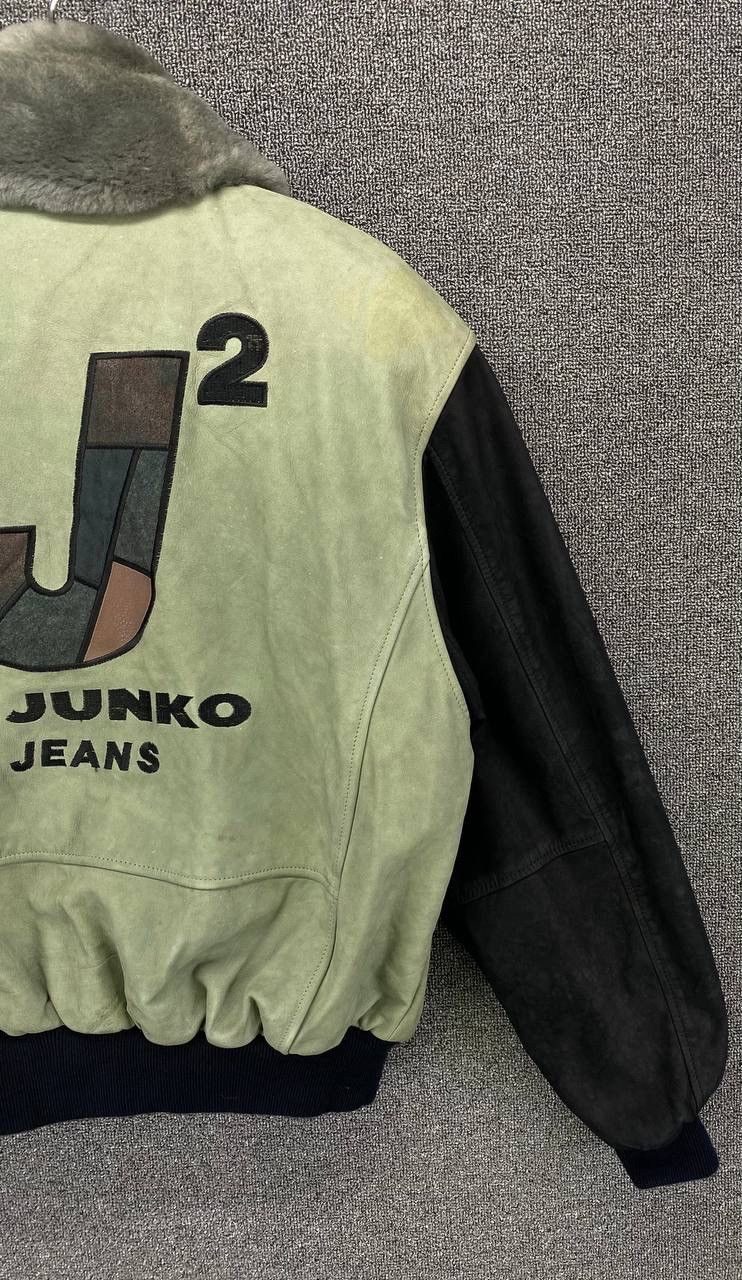 Japanese Brand Vintage Mr Junko Jeans Varsity Leather Jacket Size US M / EU 48-50 / 2 - 3 Thumbnail