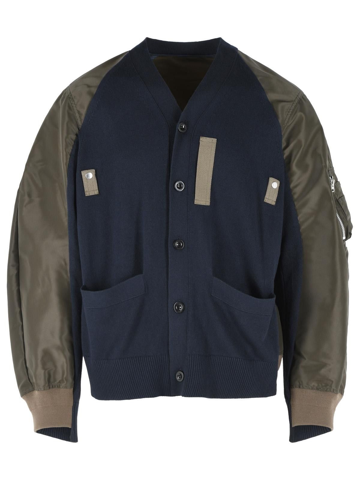 Sacai Kaws Jacquard cardigan | Grailed