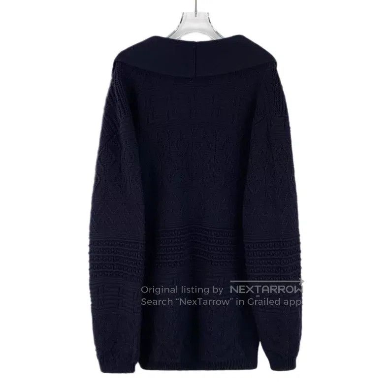 Brunello Cucinelli Brunello Cucinelli Dark blue jacquard cotton collar single Size US L / EU 52-54 / 3 - 2 Thumbnail