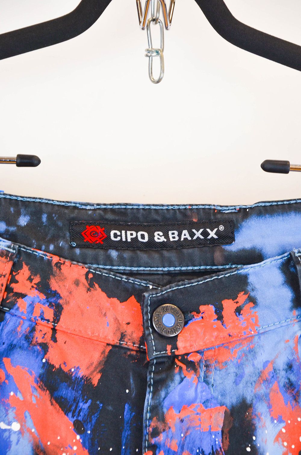 Japanese Brand Cipo & Baxx Paint Splash Cargo Shorts – Size W34 Size US 34 / EU 50 - 5 Thumbnail
