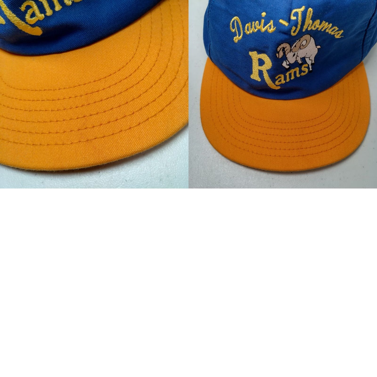 Vintage VINTAGE Davis Thomas West Virginia Rams Baseball Cap Hat Blue Gold Ram Snap Back Men One Size Cotton Canvas Adjustable Embroidered Rams Cap Size ONE SIZE - 10 Thumbnail