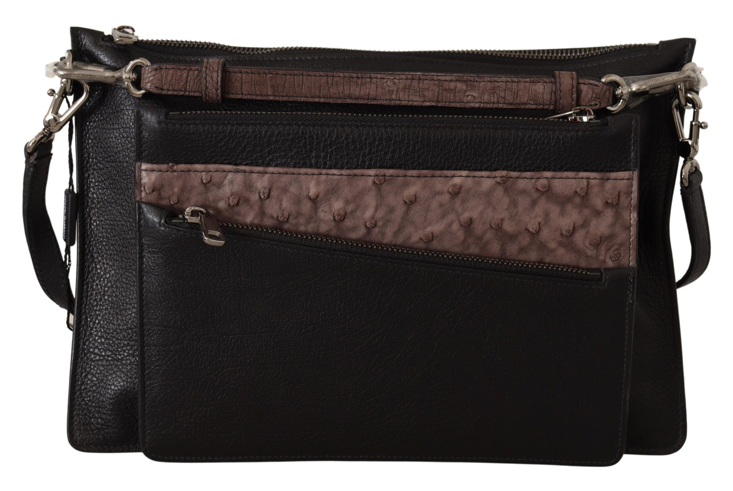Dolce & Gabbana Elegant Black Leather Sling Shoulder Men's Bag Size ONE SIZE - 1 Thumbnail