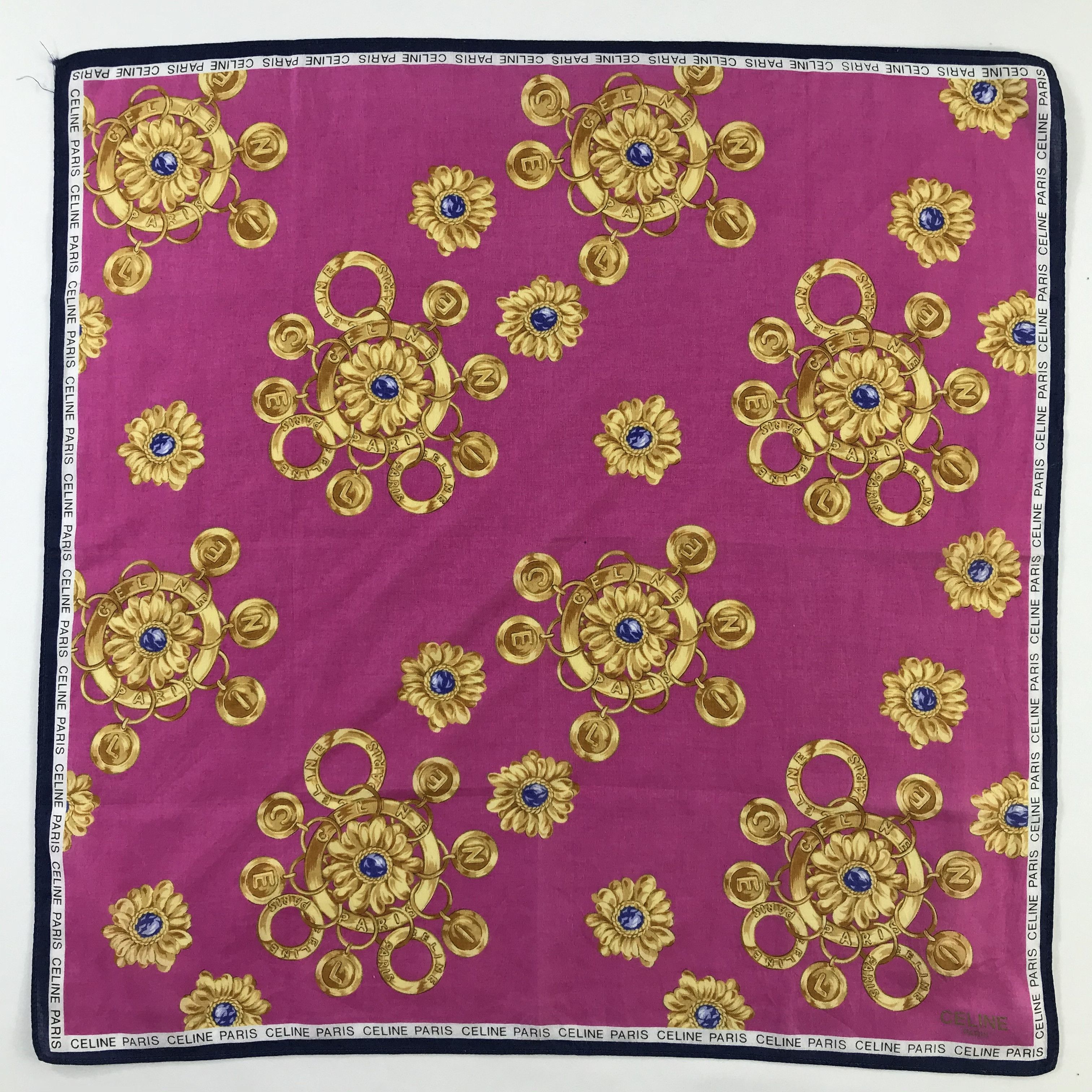 Celine × Vintage Celine Bandana / Handkerchief / Neckerchief - S577 Size ONE SIZE - 1 Thumbnail