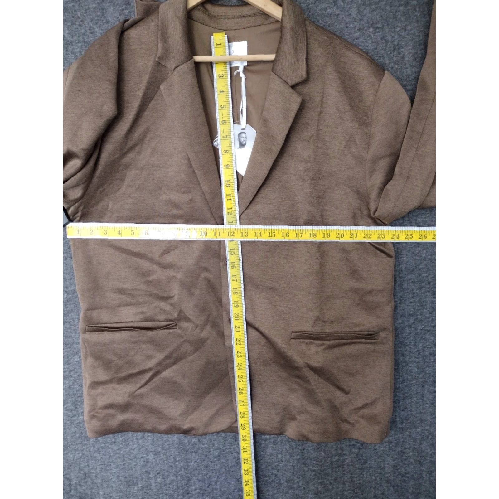 Vintage Stylus X Ladarius Campbell Blazer Men XL Heather Warm Sand Two-Button Mens Size 46R - 4 Thumbnail